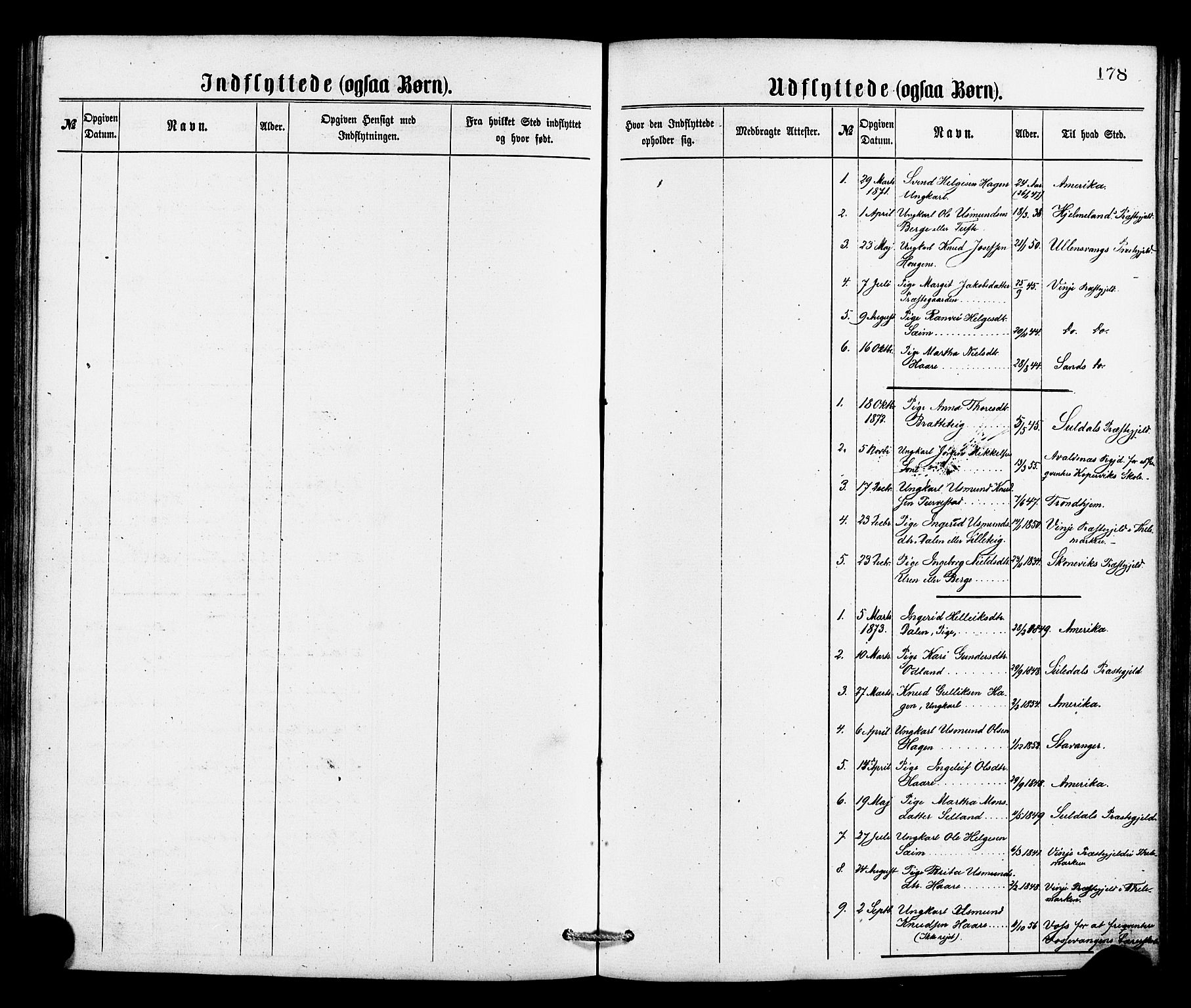 Røldal sokneprestembete, SAB/A-100247: Parish register (official) no. A 4, 1870-1886, p. 178