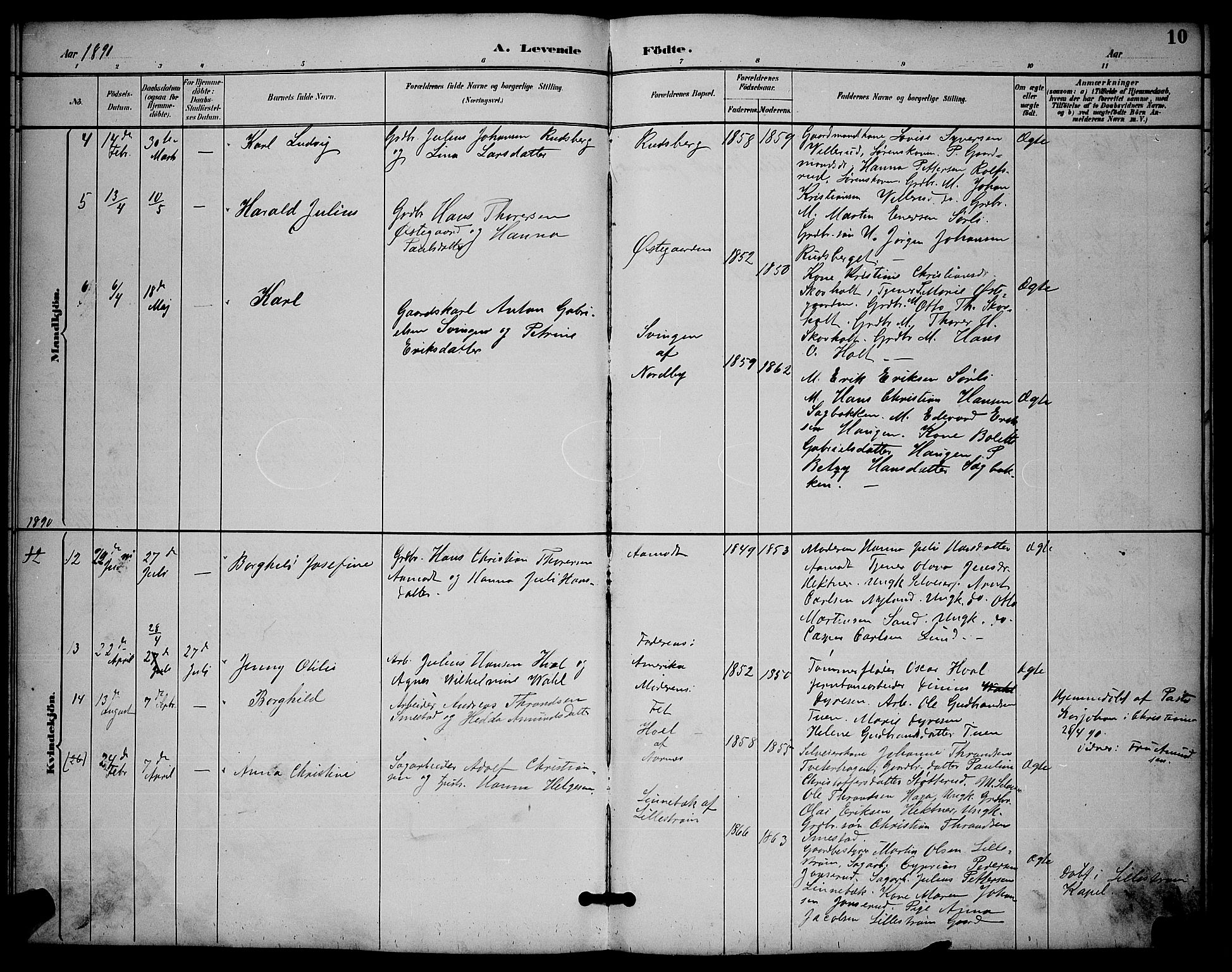 Fet prestekontor Kirkebøker, AV/SAO-A-10370a/G/Gb/L0003: Parish register (copy) no. II 3, 1888-1894, p. 10