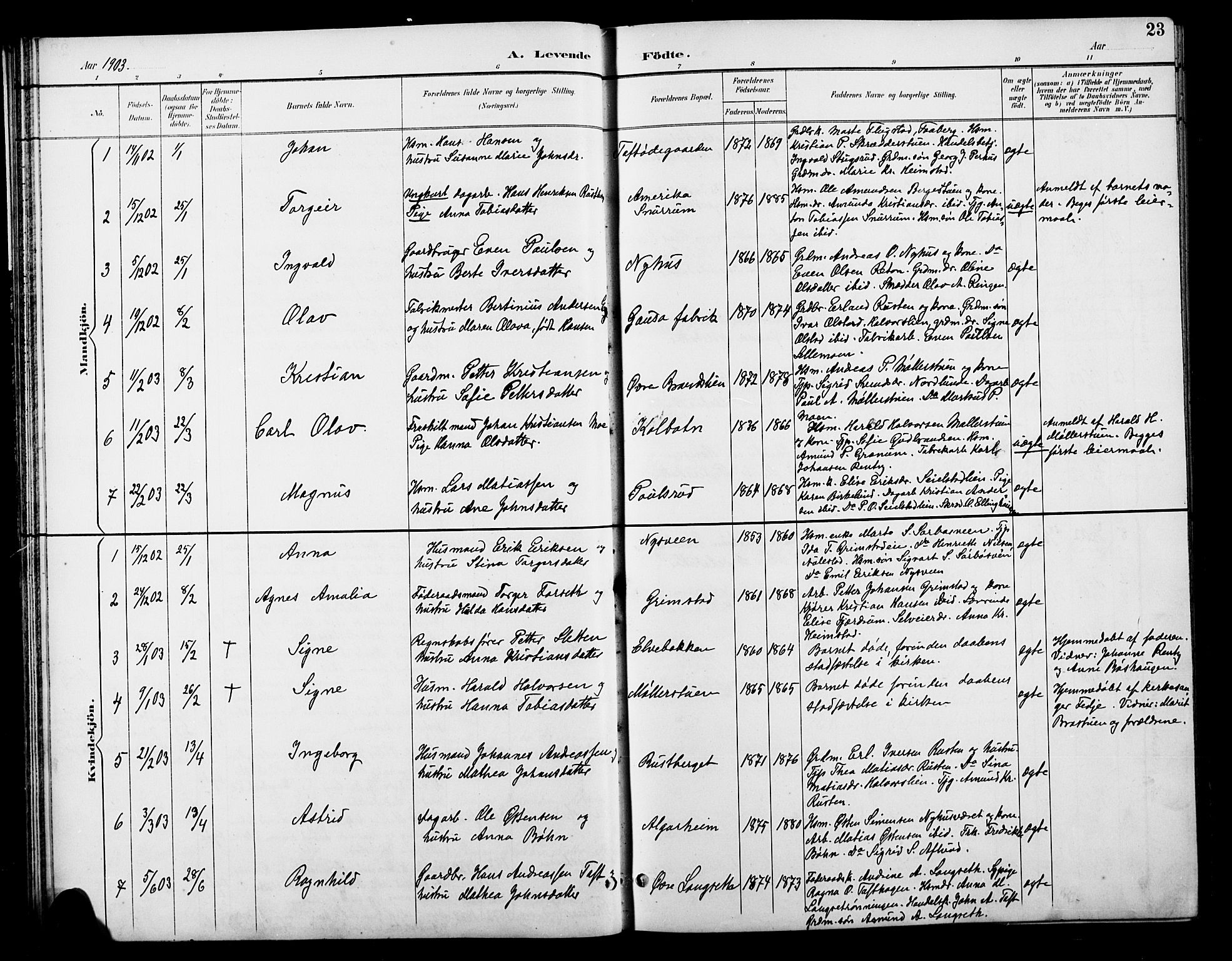 Østre Gausdal prestekontor, AV/SAH-PREST-092/H/Ha/Hab/L0003: Parish register (copy) no. 3, 1894-1915, p. 23