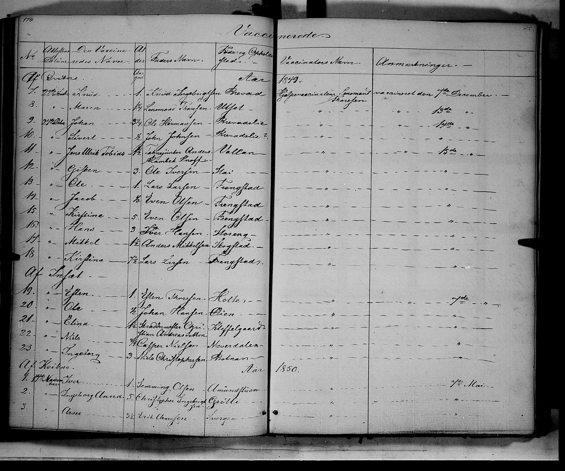 Kvikne prestekontor, AV/SAH-PREST-064/H/Ha/Haa/L0005: Parish register (official) no. 5, 1841-1862, p. 174