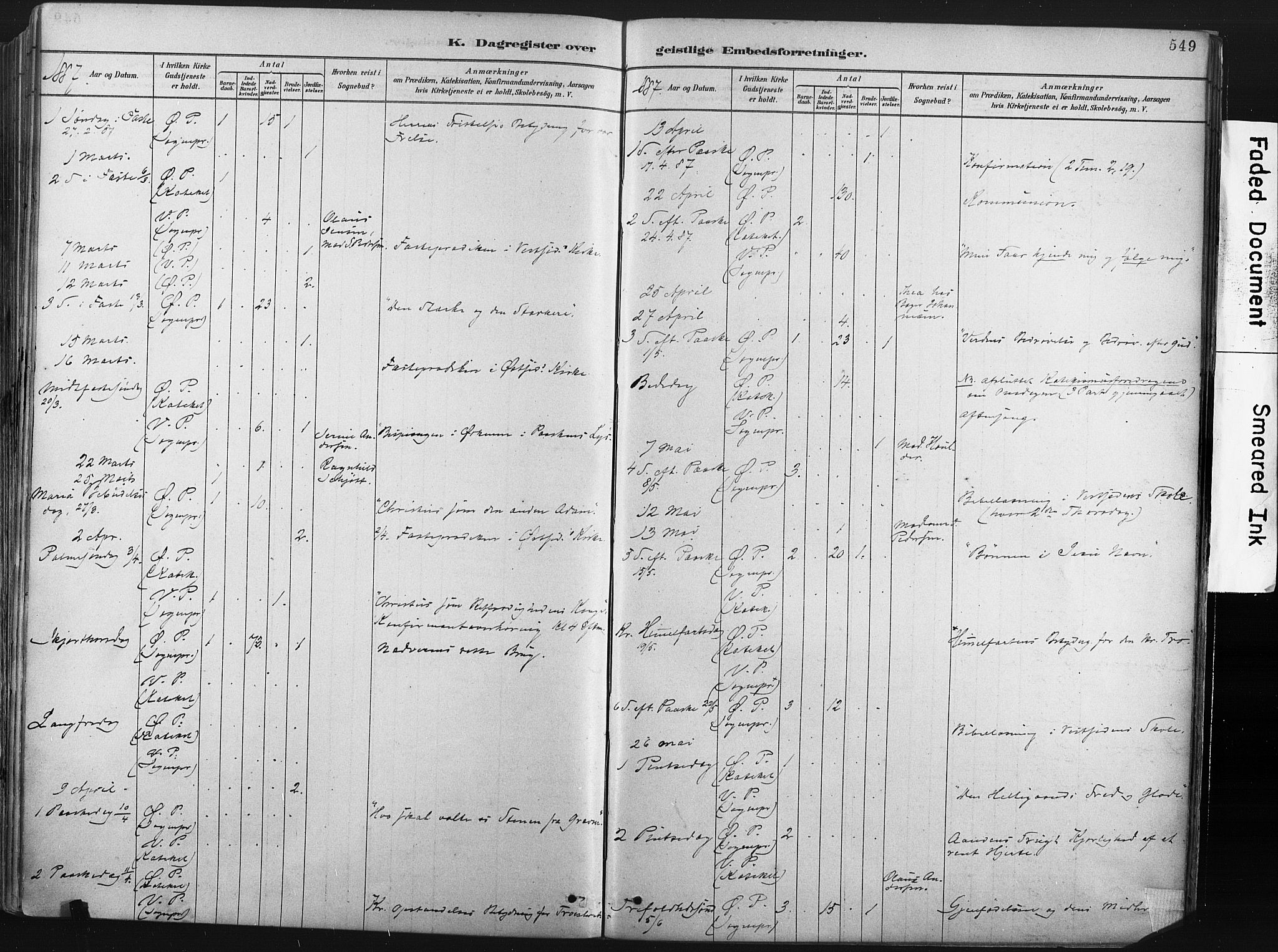 Porsgrunn kirkebøker , SAKO/A-104/F/Fa/L0008: Parish register (official) no. 8, 1878-1895, p. 549