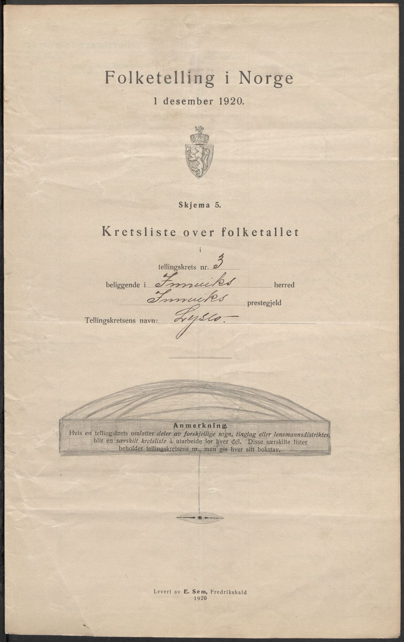 SAB, 1920 census for Innvik, 1920, p. 11