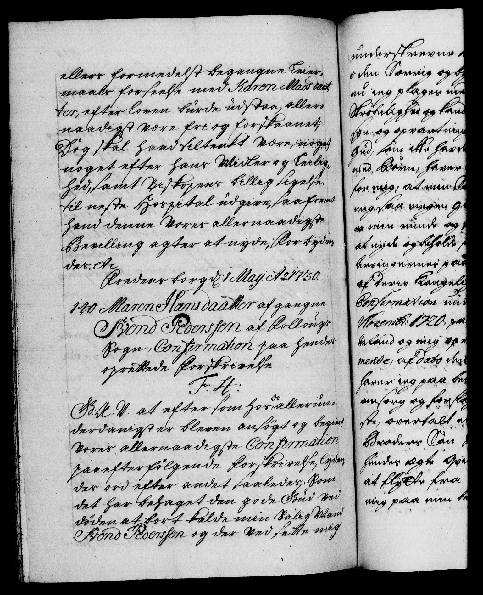 Danske Kanselli 1572-1799, RA/EA-3023/F/Fc/Fca/Fcaa/L0026: Norske registre, 1729-1730, p. 414b