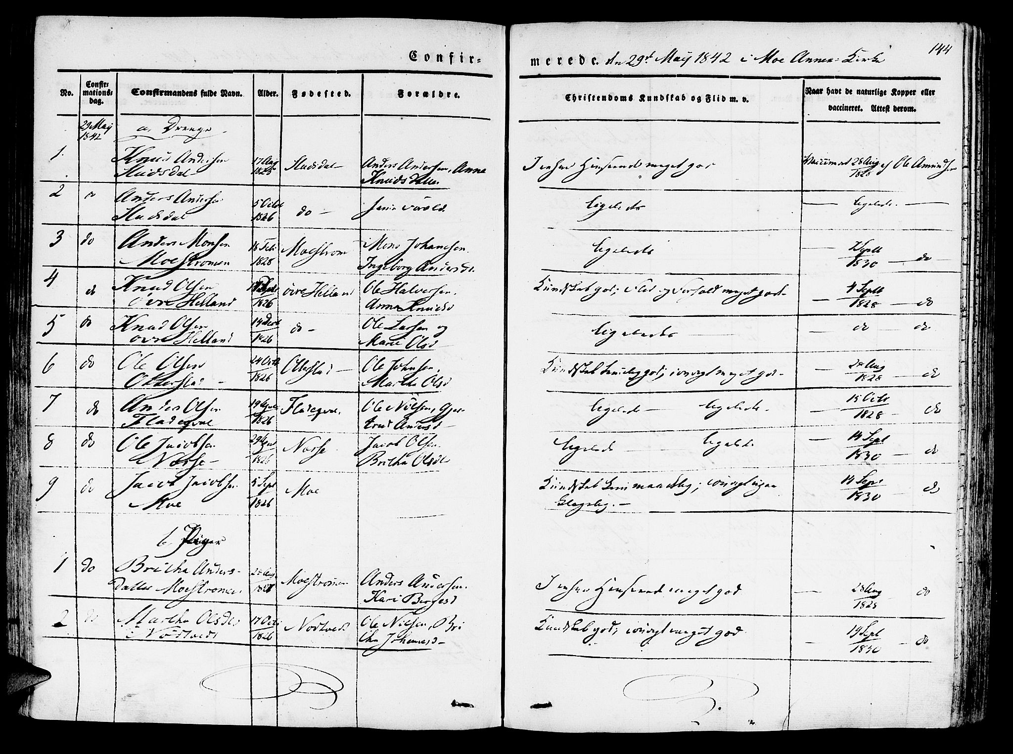 Hosanger sokneprestembete, AV/SAB-A-75801/H/Haa: Parish register (official) no. A 7, 1835-1848, p. 144