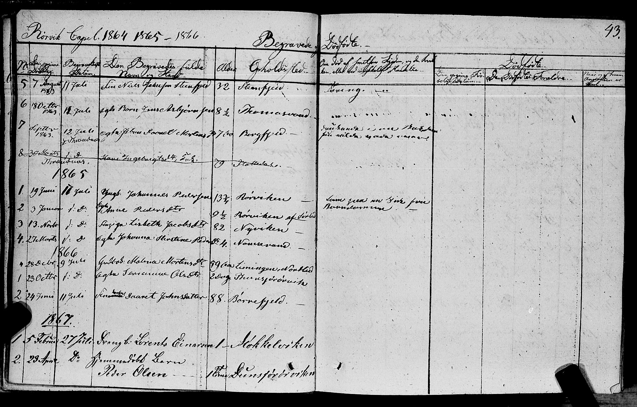 Ministerialprotokoller, klokkerbøker og fødselsregistre - Nord-Trøndelag, SAT/A-1458/762/L0538: Parish register (official) no. 762A02 /1, 1833-1879, p. 43