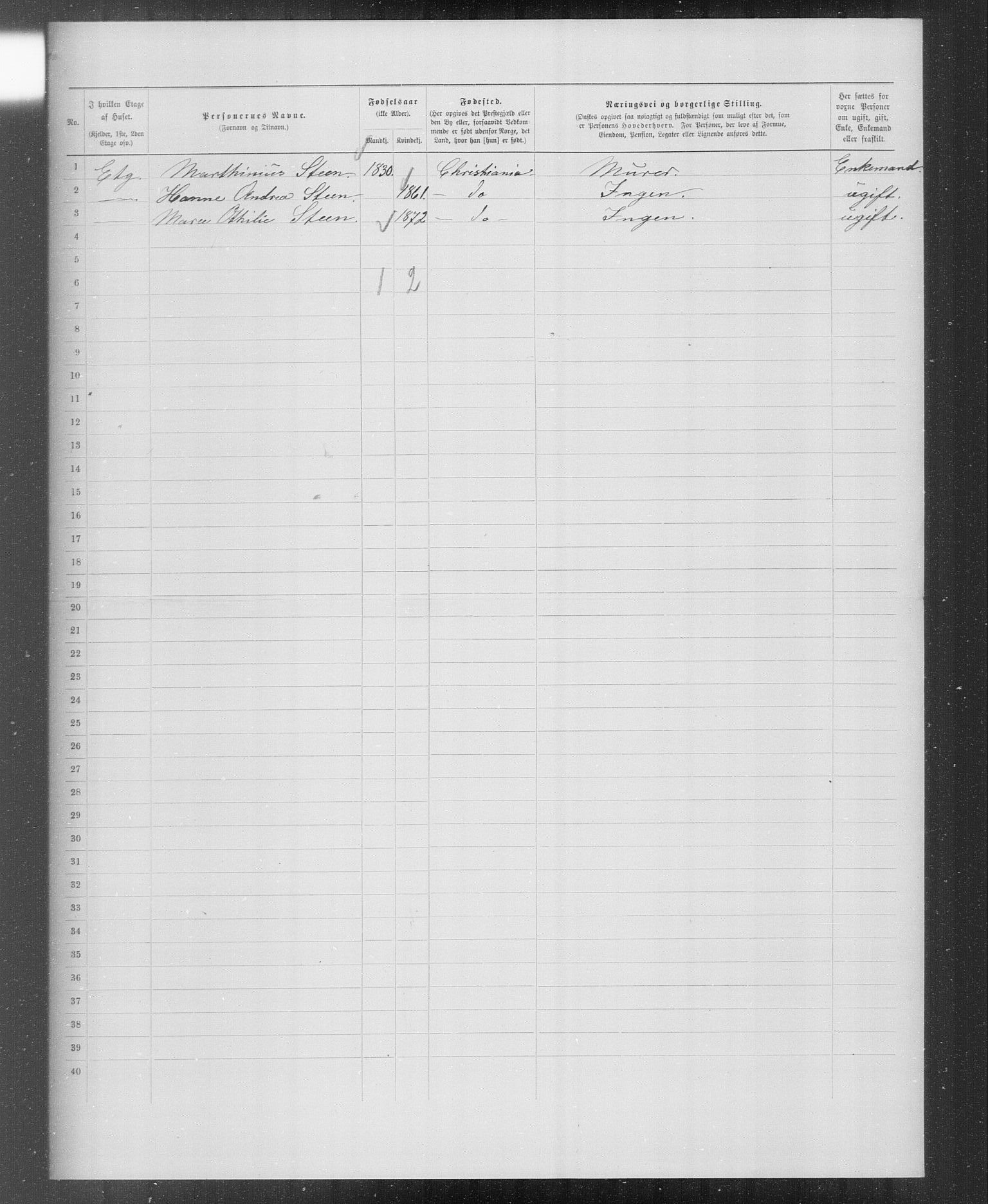 OBA, Municipal Census 1899 for Kristiania, 1899, p. 6289