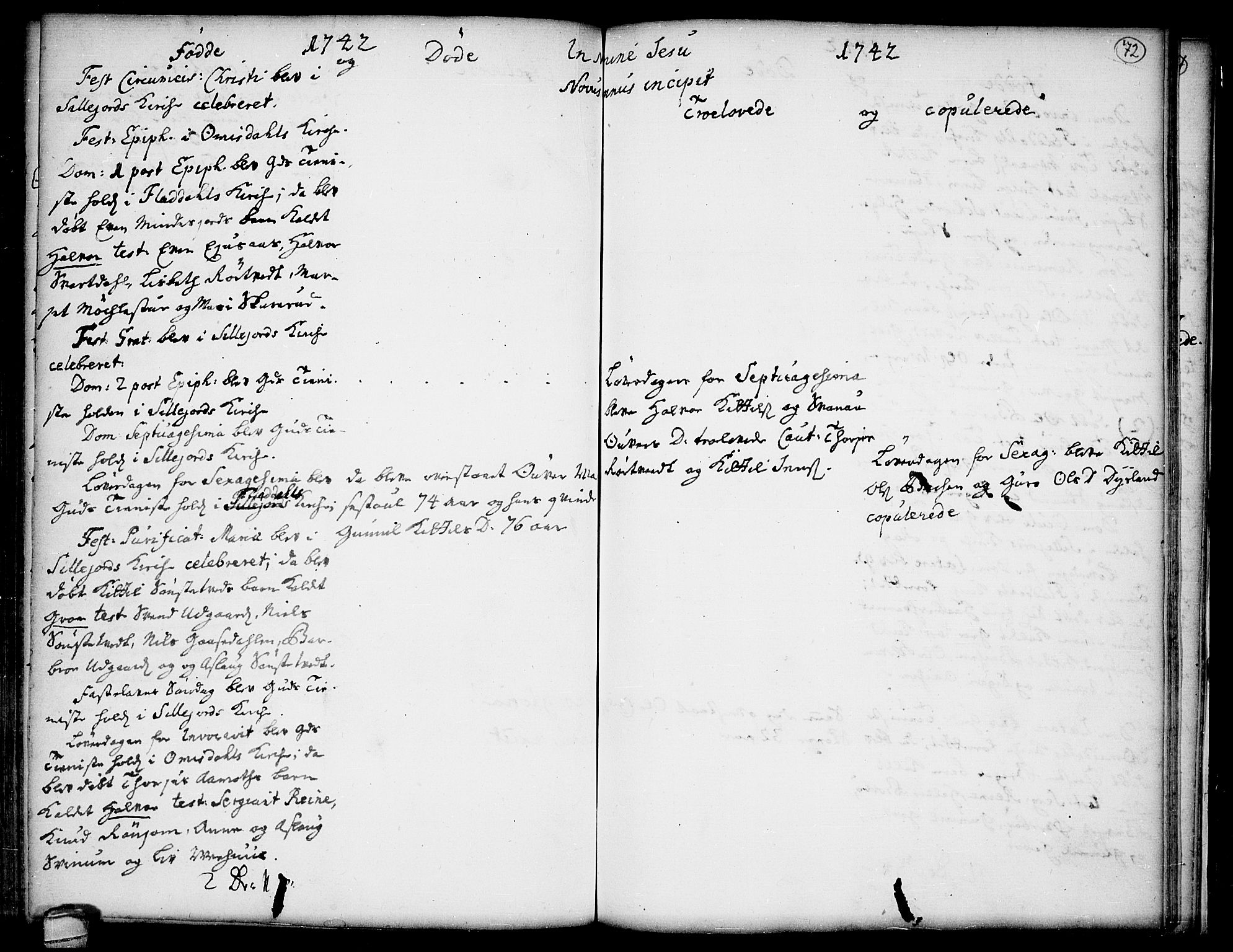 Seljord kirkebøker, SAKO/A-20/F/Fa/L0005: Parish register (official) no. I 5, 1737-1743, p. 72