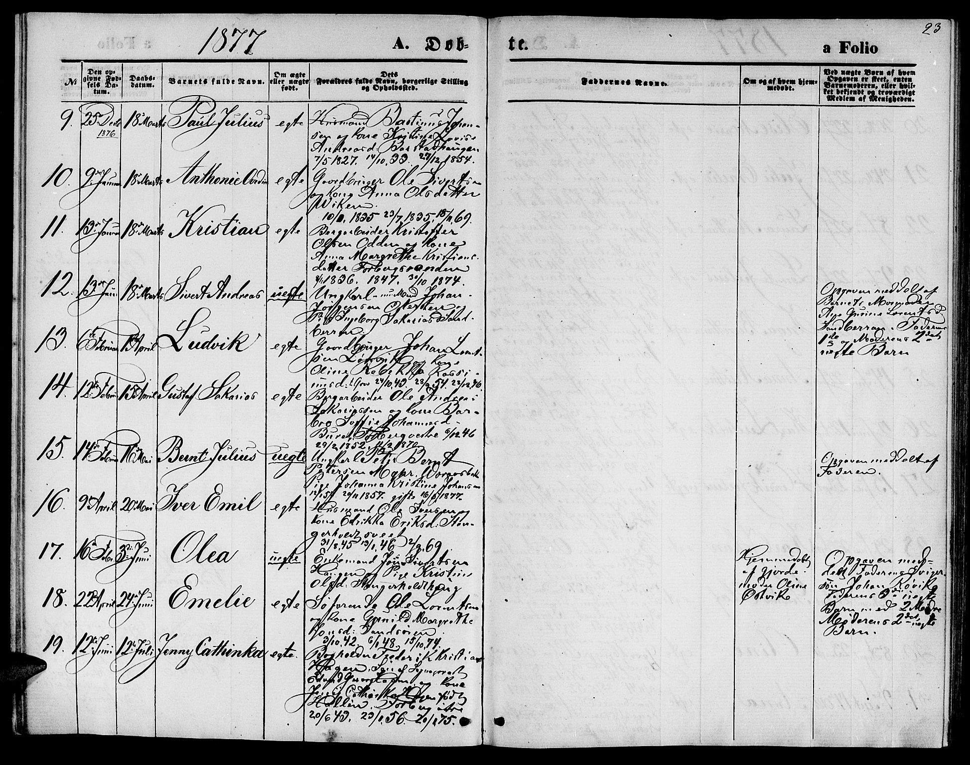 Ministerialprotokoller, klokkerbøker og fødselsregistre - Nord-Trøndelag, AV/SAT-A-1458/722/L0225: Parish register (copy) no. 722C01, 1871-1888, p. 23