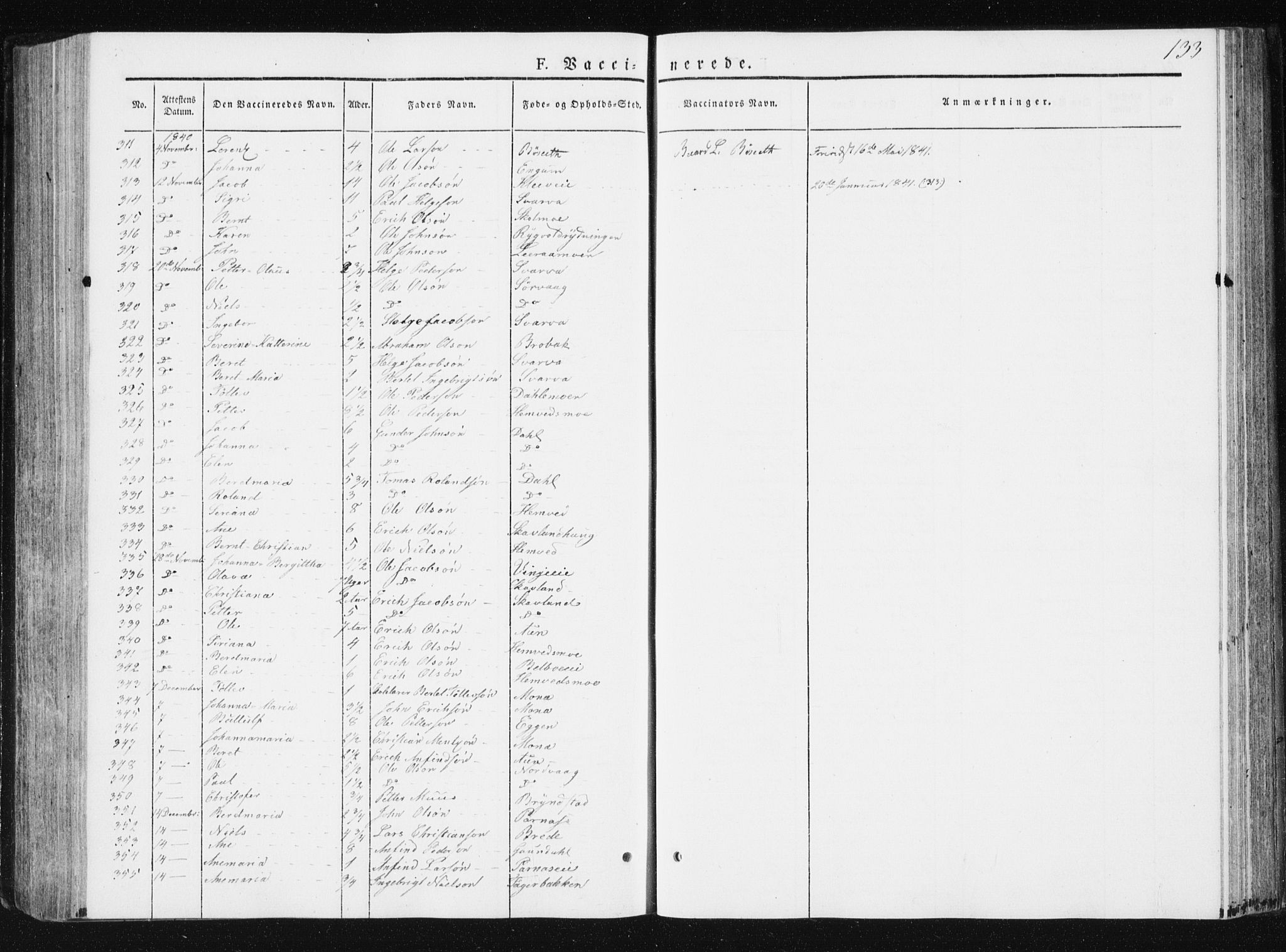 Ministerialprotokoller, klokkerbøker og fødselsregistre - Nord-Trøndelag, SAT/A-1458/749/L0470: Parish register (official) no. 749A04, 1834-1853, p. 133