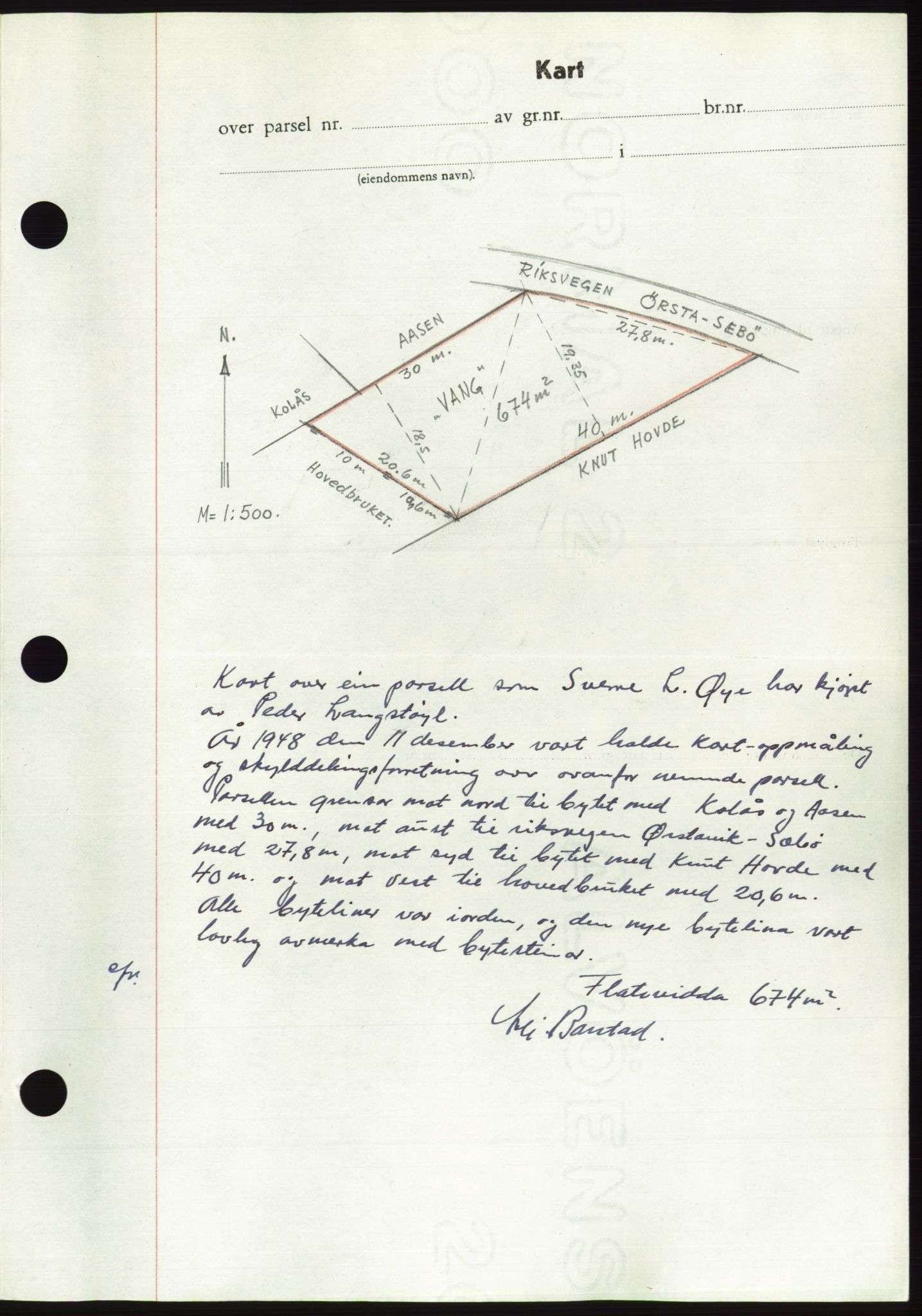 Søre Sunnmøre sorenskriveri, AV/SAT-A-4122/1/2/2C/L0084: Mortgage book no. 10A, 1949-1949, Diary no: : 222/1949