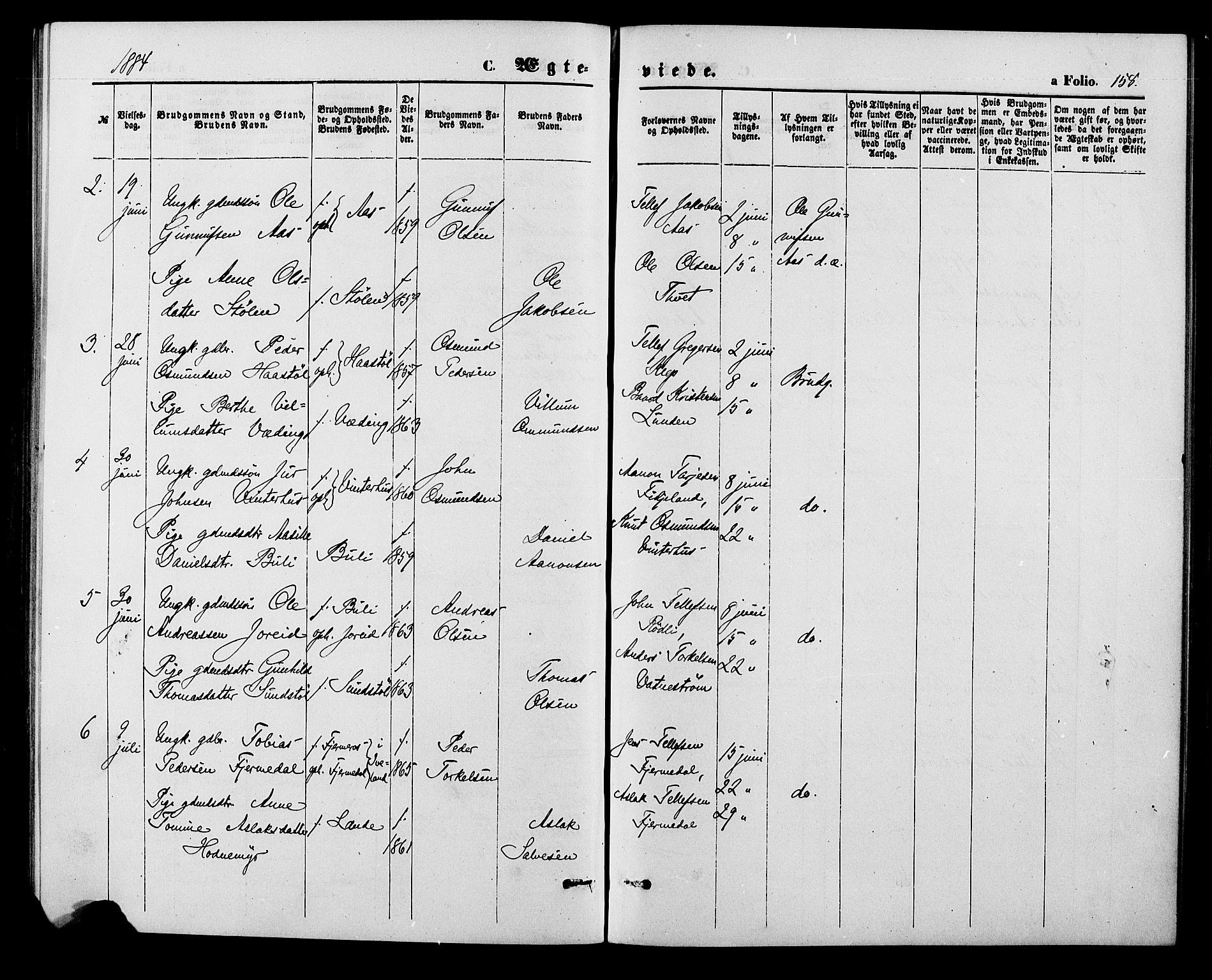 Herefoss sokneprestkontor, SAK/1111-0019/F/Fa/Fab/L0003: Parish register (official) no. A 3, 1875-1886, p. 158