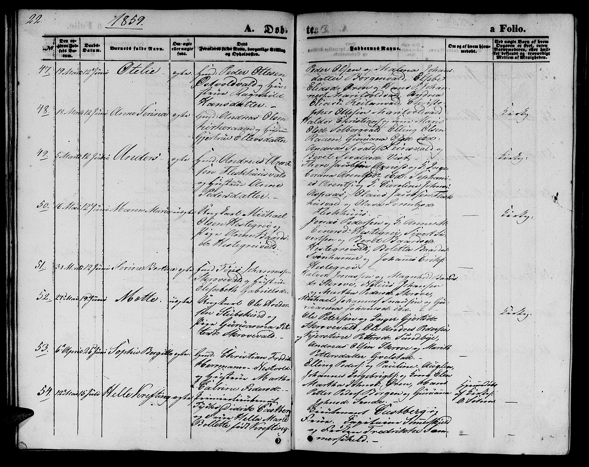 Ministerialprotokoller, klokkerbøker og fødselsregistre - Nord-Trøndelag, SAT/A-1458/723/L0254: Parish register (copy) no. 723C02, 1858-1868, p. 22