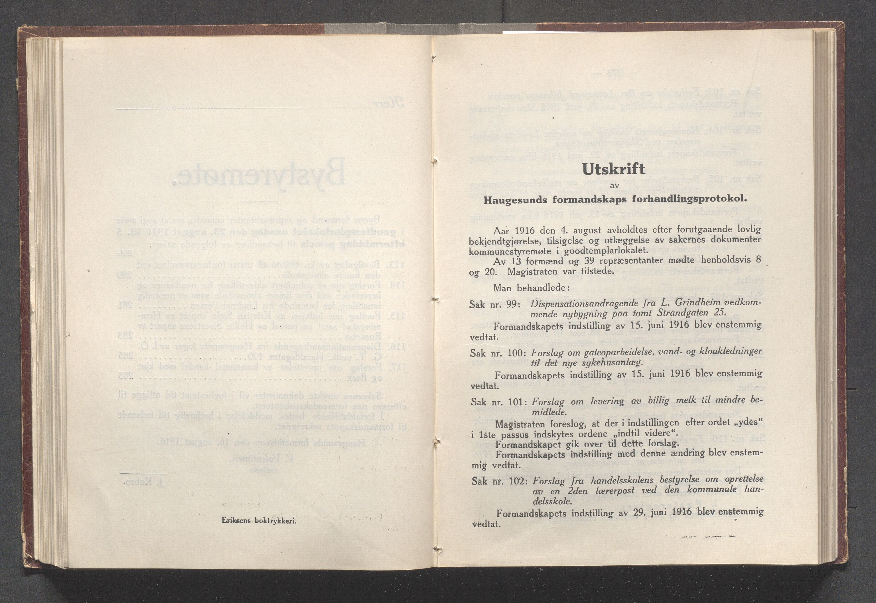 Haugesund kommune - Formannskapet og Bystyret, IKAR/A-740/A/Abb/L0002: Bystyreforhandlinger, 1908-1917, p. 812