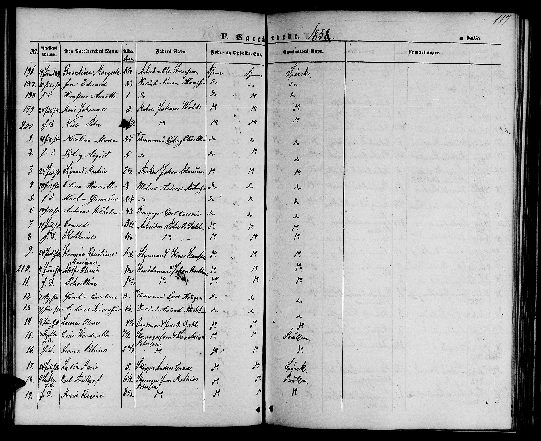 Ministerialprotokoller, klokkerbøker og fødselsregistre - Sør-Trøndelag, AV/SAT-A-1456/602/L0113: Parish register (official) no. 602A11, 1849-1861, p. 117