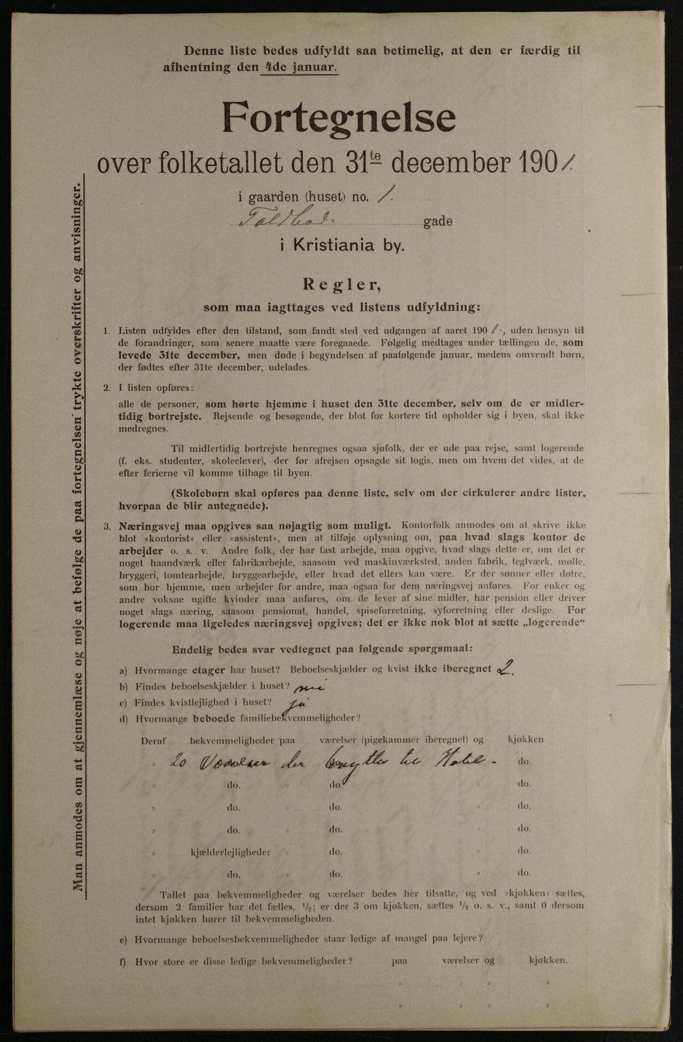 OBA, Municipal Census 1901 for Kristiania, 1901, p. 17322