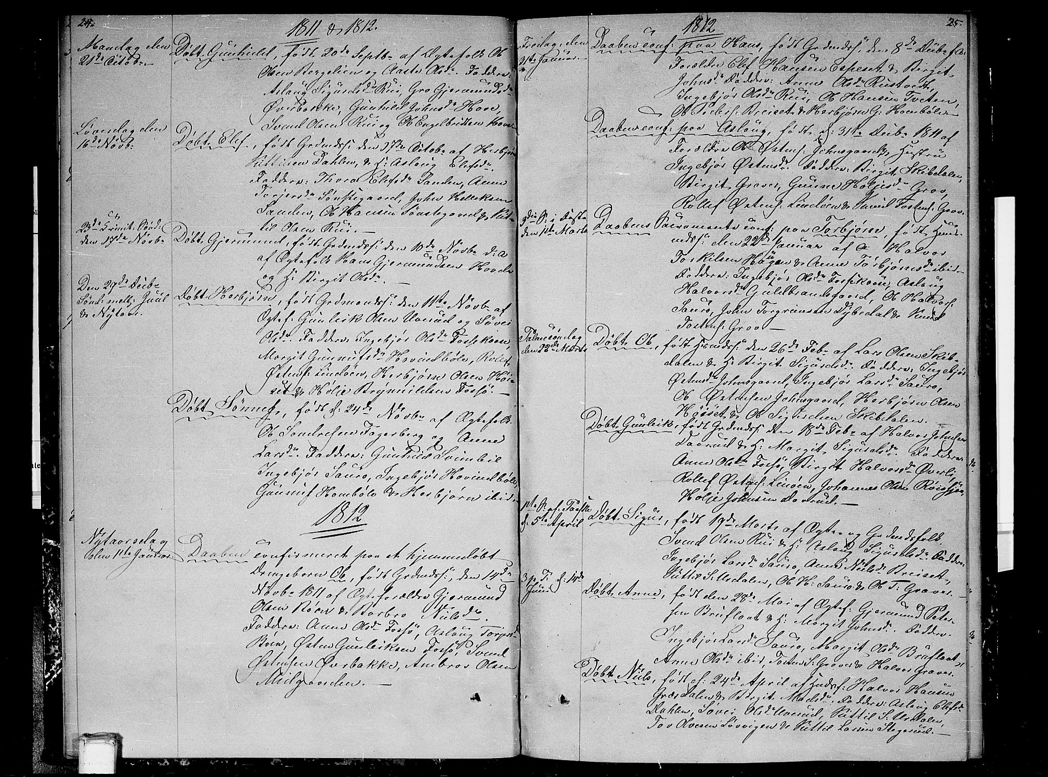 Gransherad kirkebøker, SAKO/A-267/F/Fb/L0001: Parish register (official) no. II 1, 1800-1814, p. 24-25