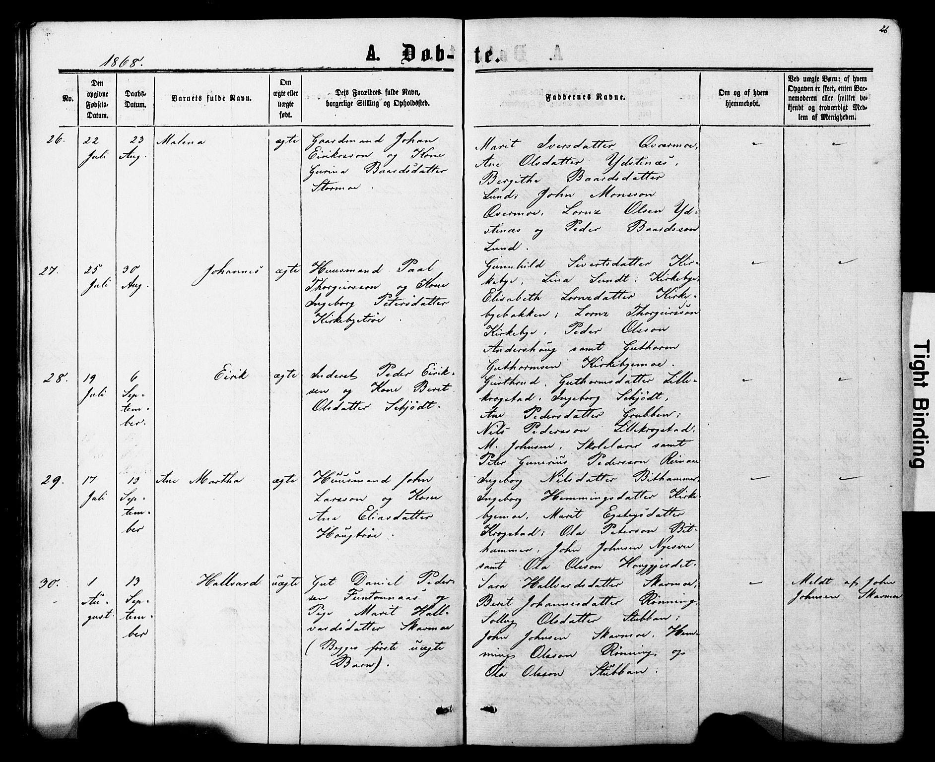 Ministerialprotokoller, klokkerbøker og fødselsregistre - Nord-Trøndelag, SAT/A-1458/706/L0049: Parish register (copy) no. 706C01, 1864-1895, p. 26
