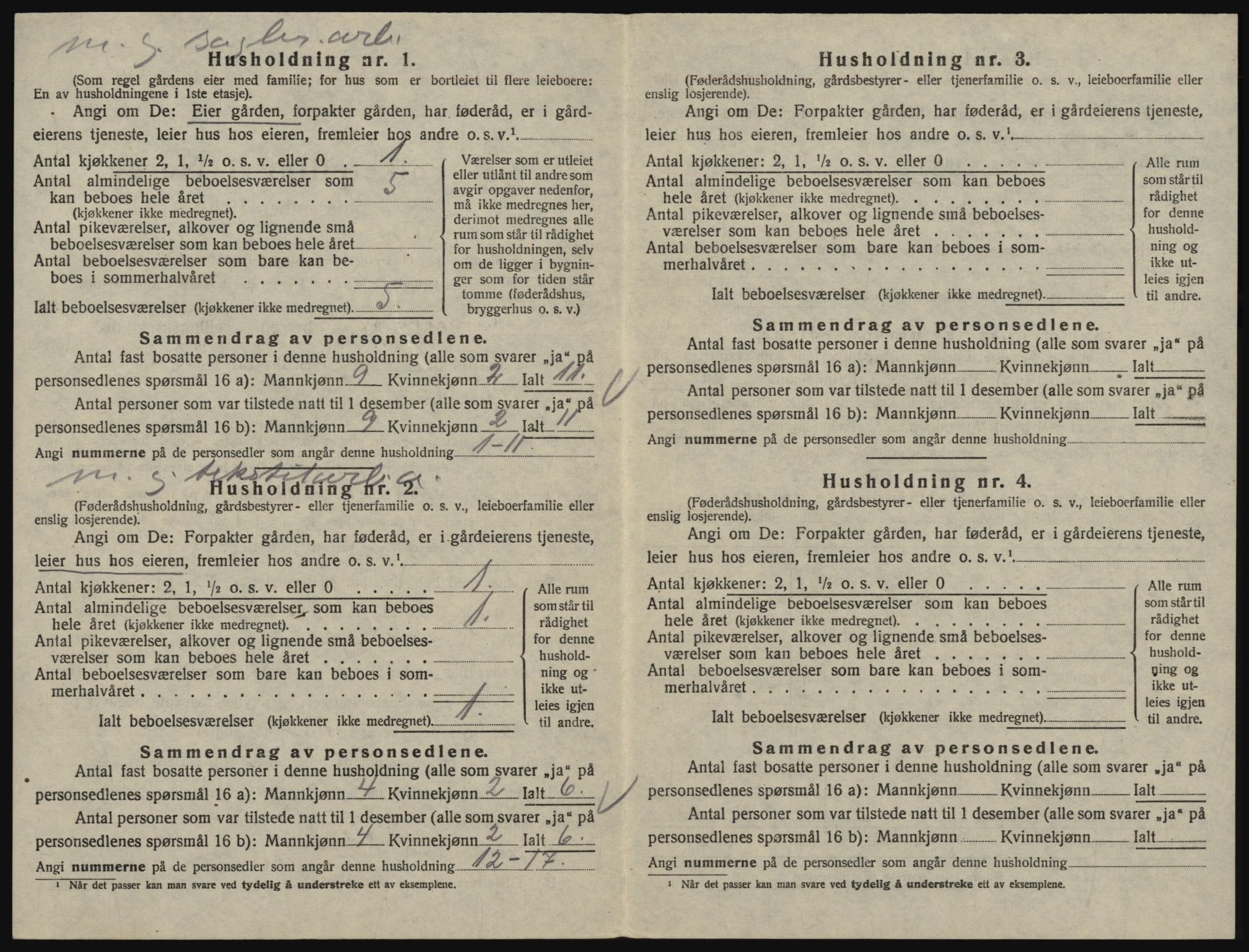 SAO, 1920 census for Glemmen, 1920, p. 540