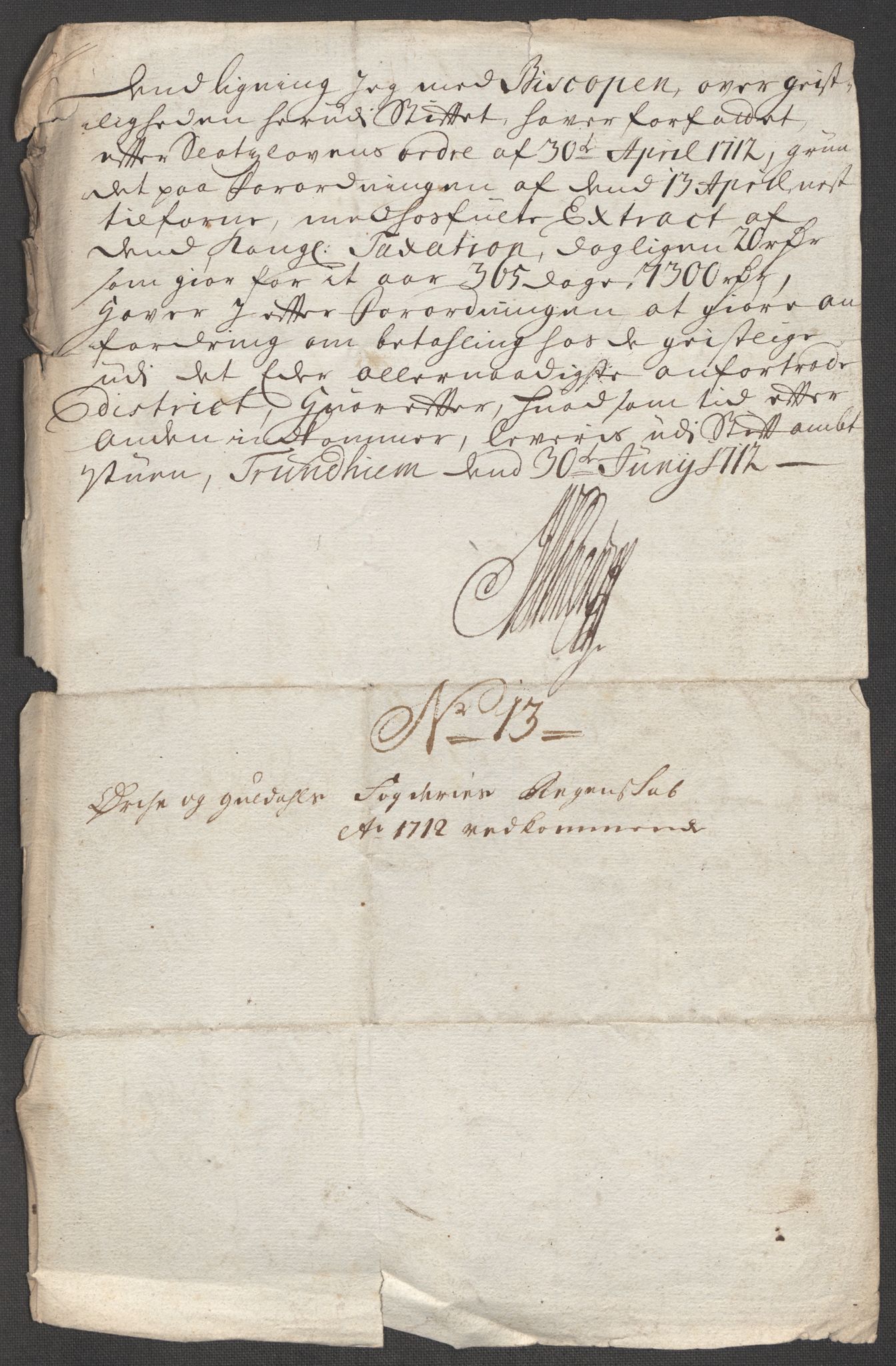 Rentekammeret inntil 1814, Reviderte regnskaper, Fogderegnskap, AV/RA-EA-4092/R60/L3963: Fogderegnskap Orkdal og Gauldal, 1712, p. 152