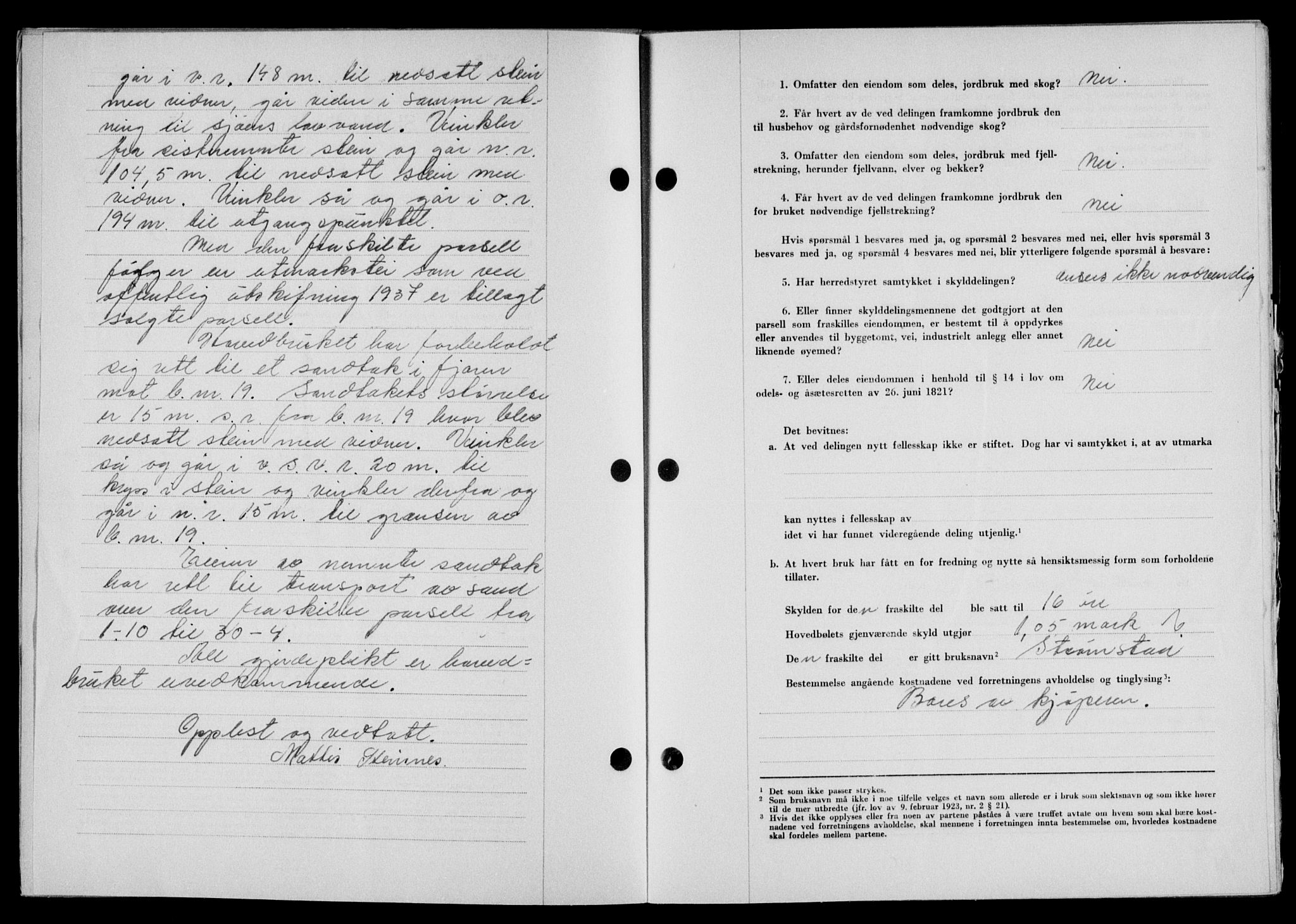 Lofoten sorenskriveri, SAT/A-0017/1/2/2C/L0016a: Mortgage book no. 16a, 1947-1947, Diary no: : 973/1947