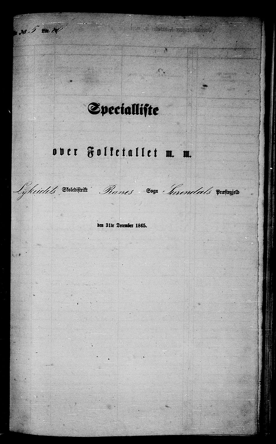 RA, 1865 census for Surnadal, 1865, p. 96