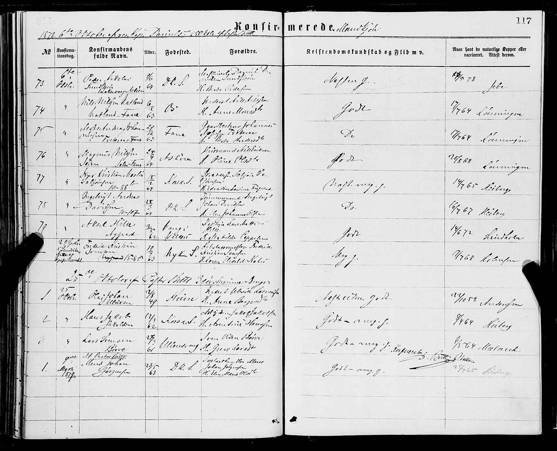 Domkirken sokneprestembete, AV/SAB-A-74801/H/Haa/L0029: Parish register (official) no. C 4, 1864-1879, p. 117
