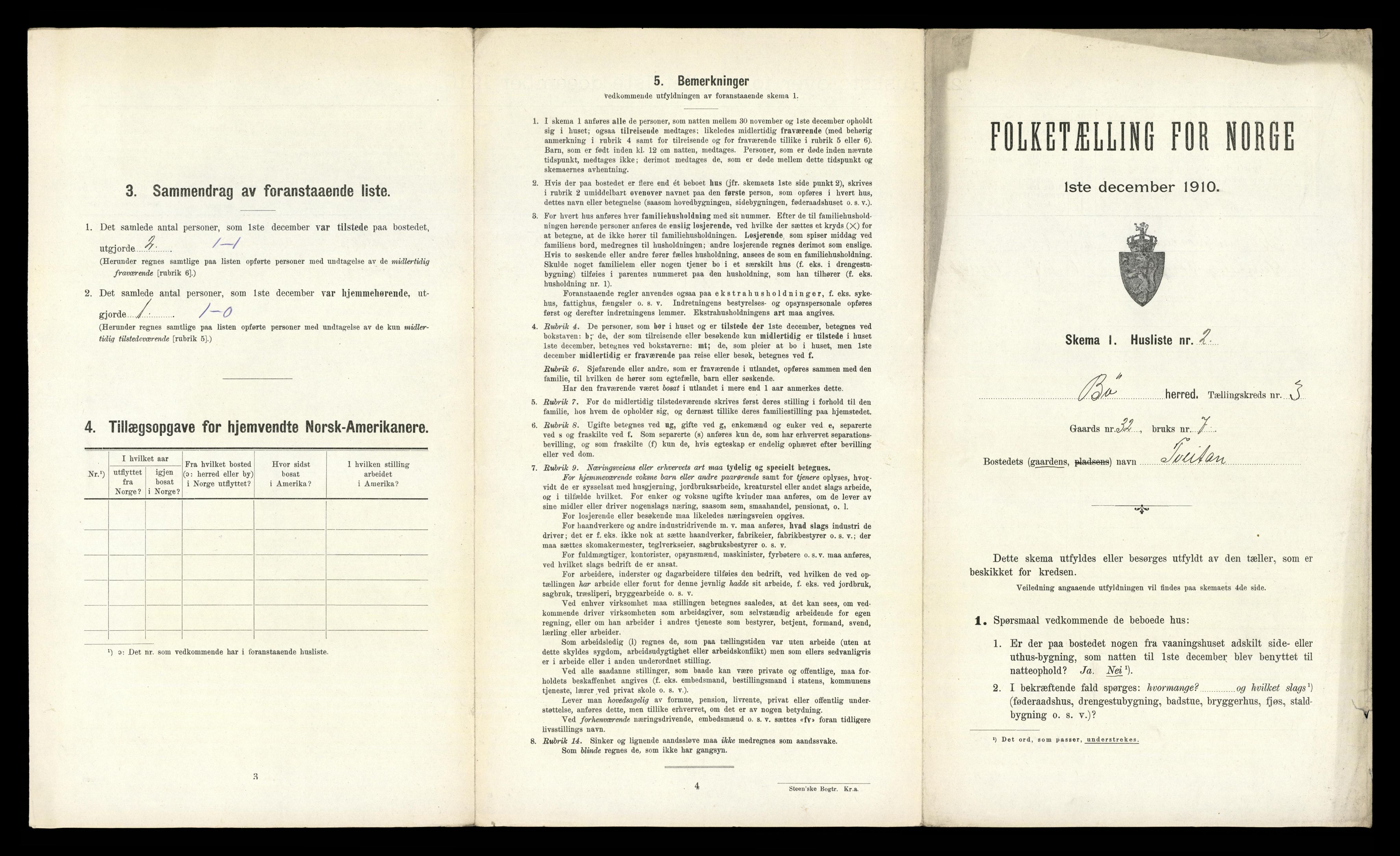 RA, 1910 census for Bø, 1910, p. 347