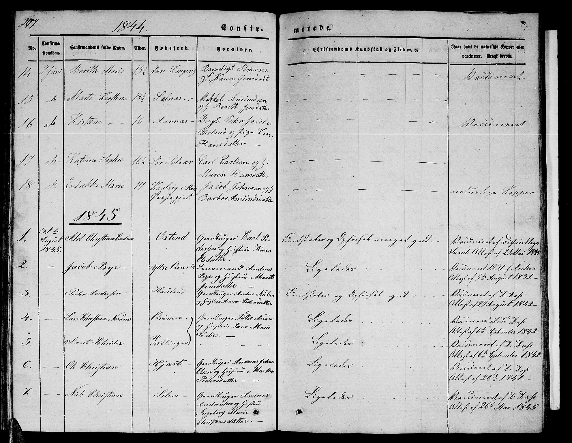 Ministerialprotokoller, klokkerbøker og fødselsregistre - Nordland, AV/SAT-A-1459/839/L0572: Parish register (copy) no. 839C02, 1841-1873, p. 207