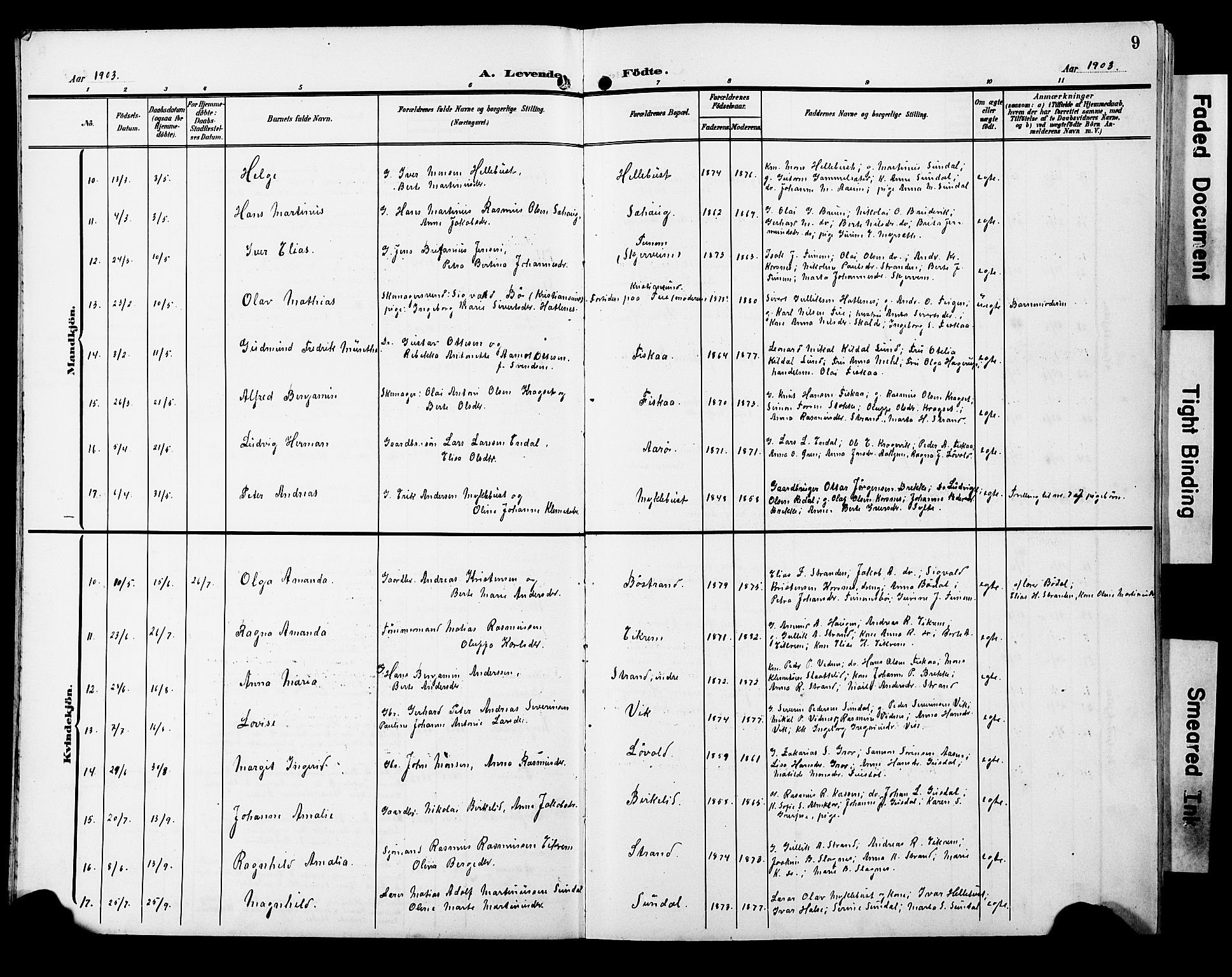 Ministerialprotokoller, klokkerbøker og fødselsregistre - Møre og Romsdal, SAT/A-1454/501/L0018: Parish register (copy) no. 501C04, 1902-1930, p. 9