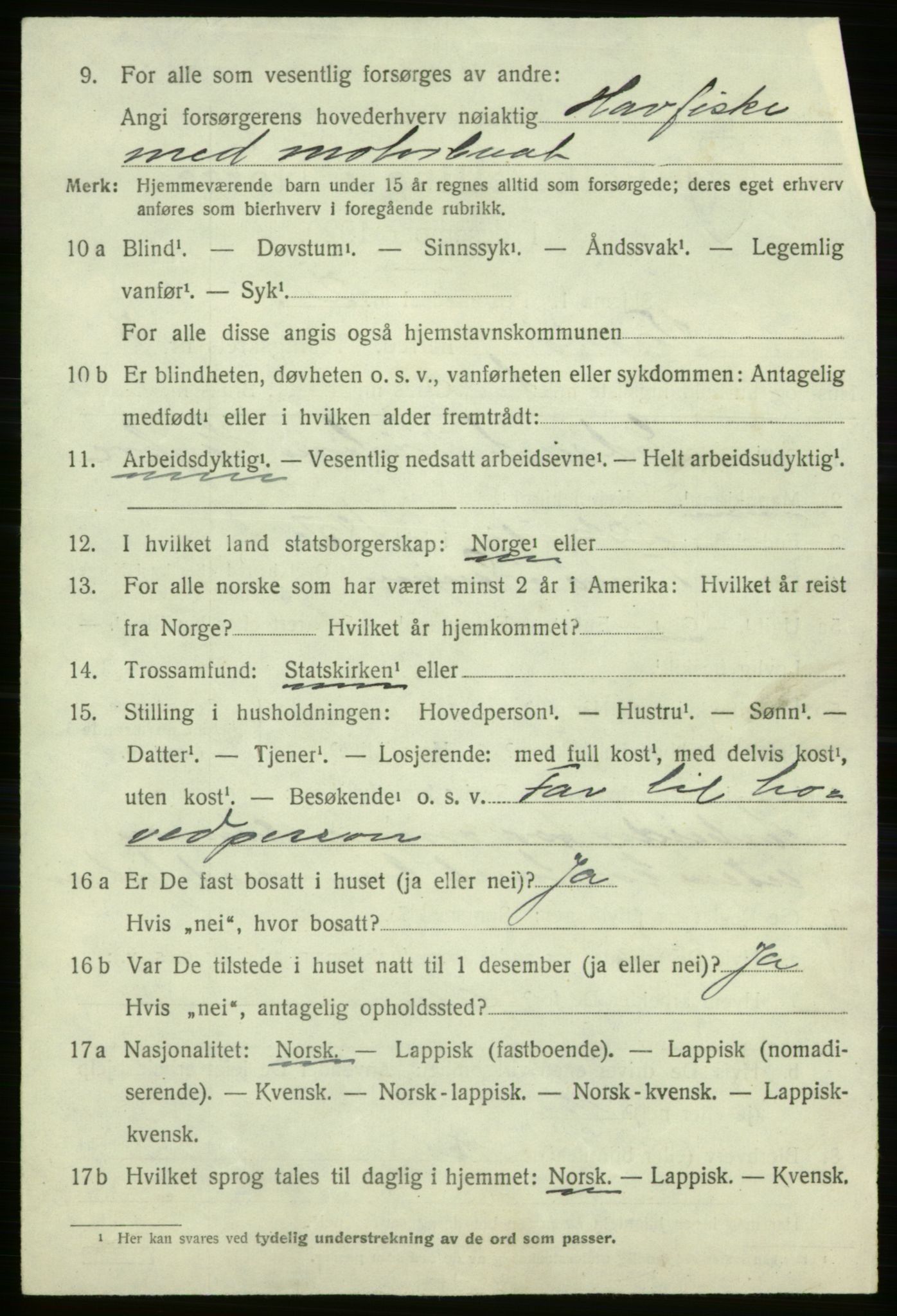 SATØ, 1920 census for Vardø rural district, 1920, p. 2939