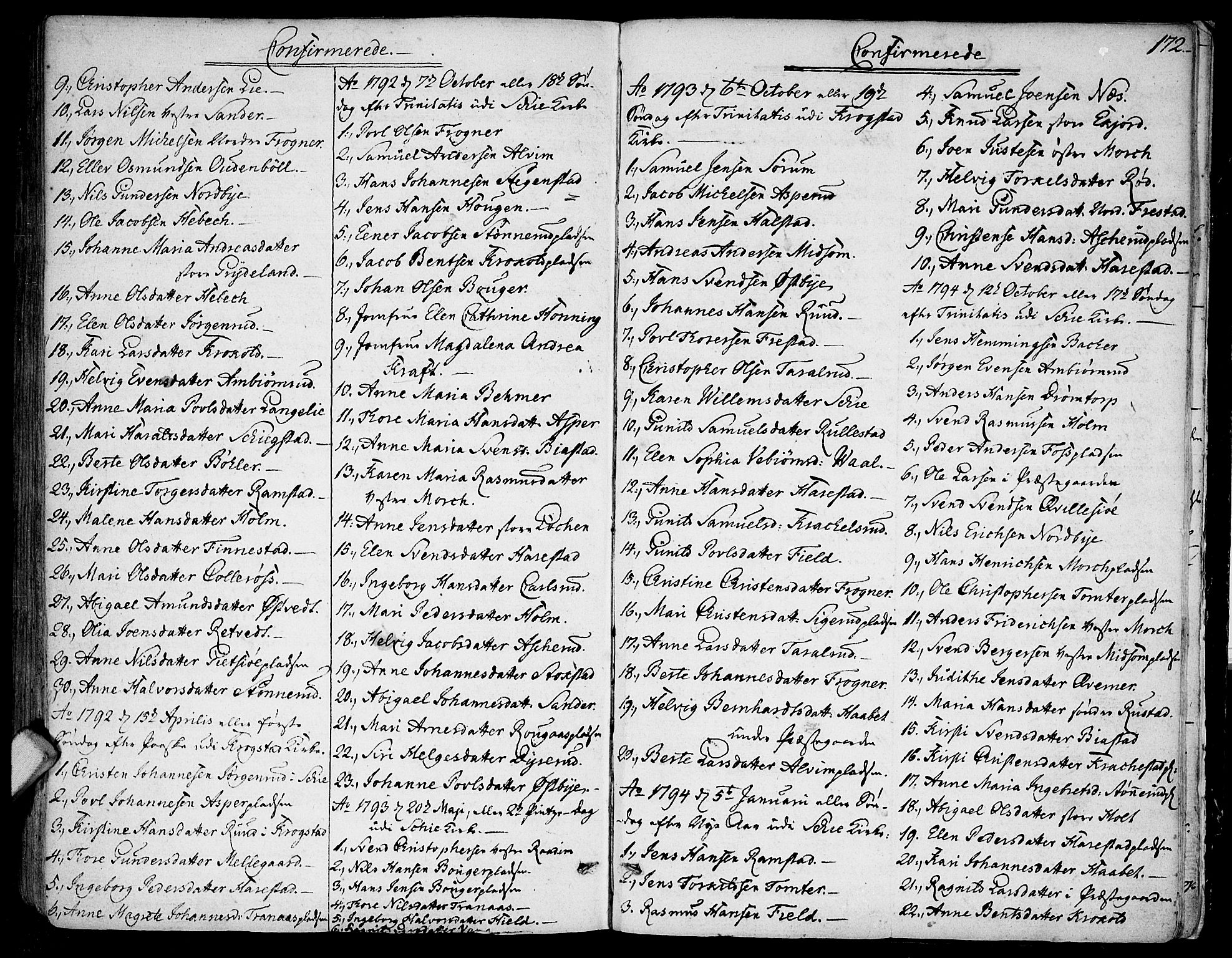 Kråkstad prestekontor Kirkebøker, SAO/A-10125a/F/Fa/L0002: Parish register (official) no. I 2, 1786-1814, p. 172
