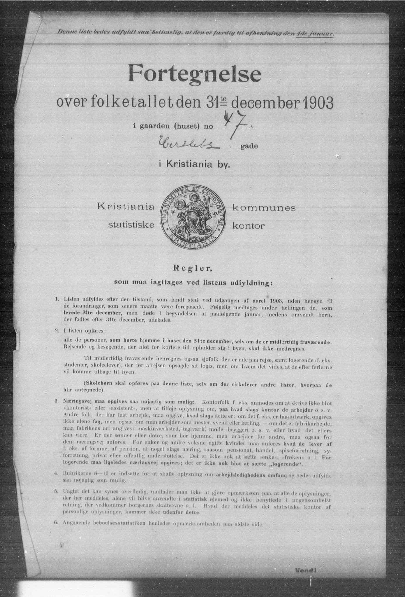 OBA, Municipal Census 1903 for Kristiania, 1903, p. 7832