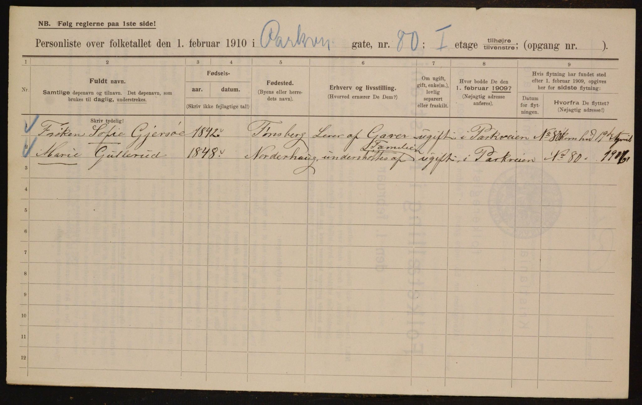 OBA, Municipal Census 1910 for Kristiania, 1910, p. 75473