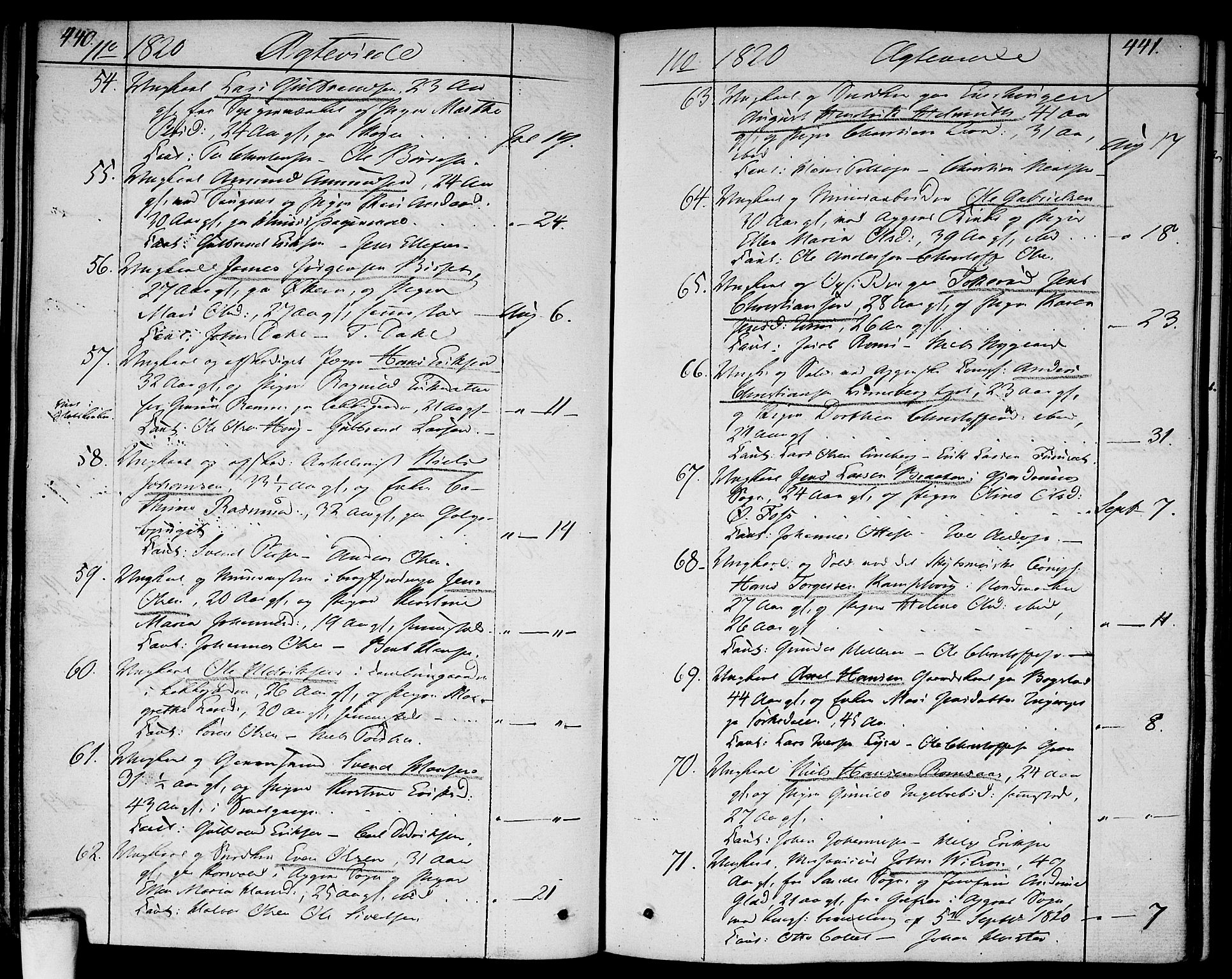 Aker prestekontor kirkebøker, SAO/A-10861/F/L0012: Parish register (official) no. 12, 1819-1828, p. 440-441