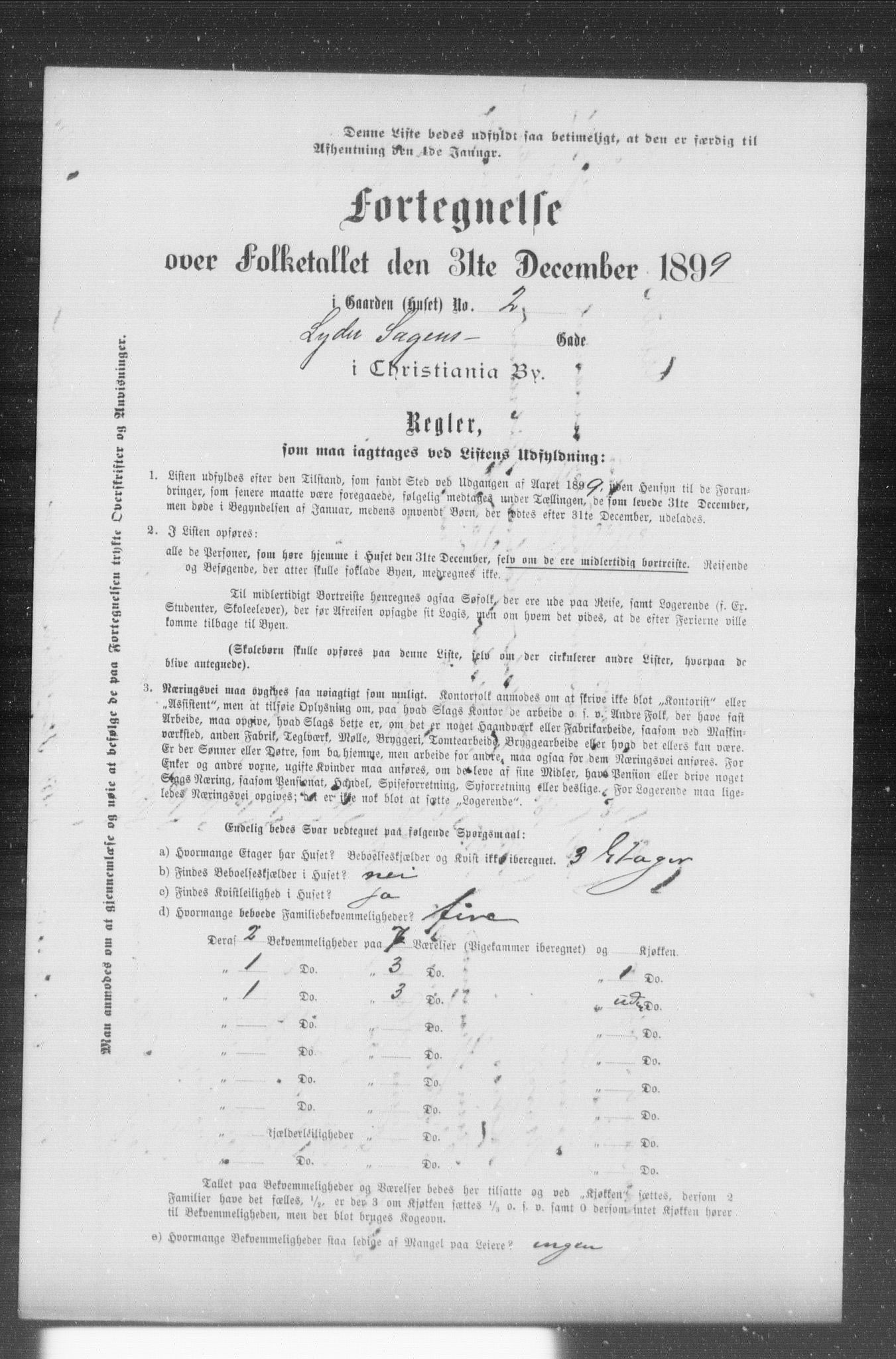 OBA, Municipal Census 1899 for Kristiania, 1899, p. 7686