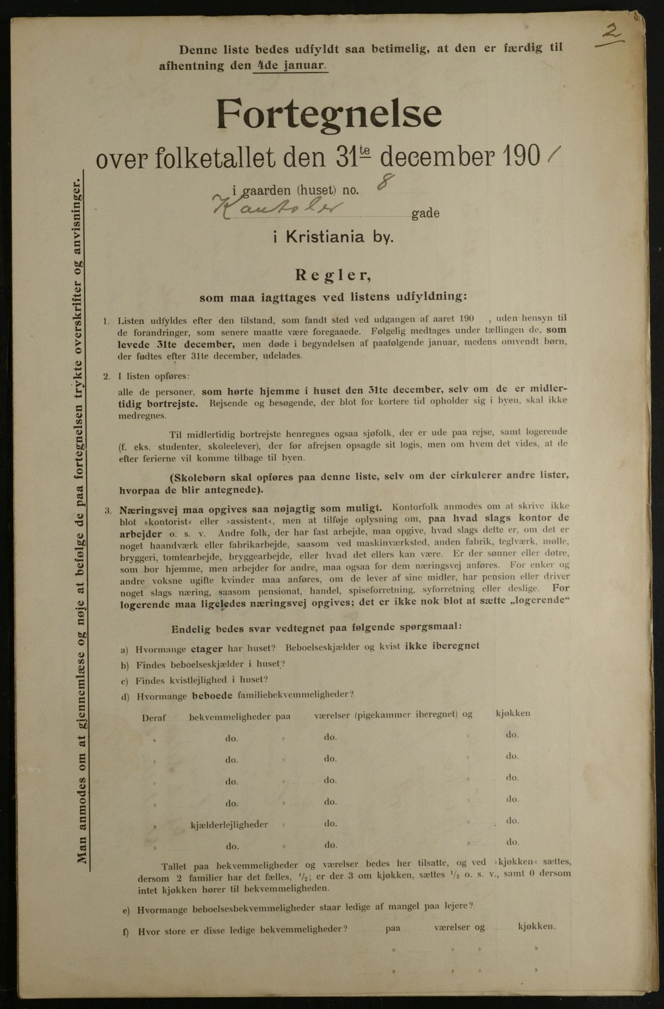 OBA, Municipal Census 1901 for Kristiania, 1901, p. 7503