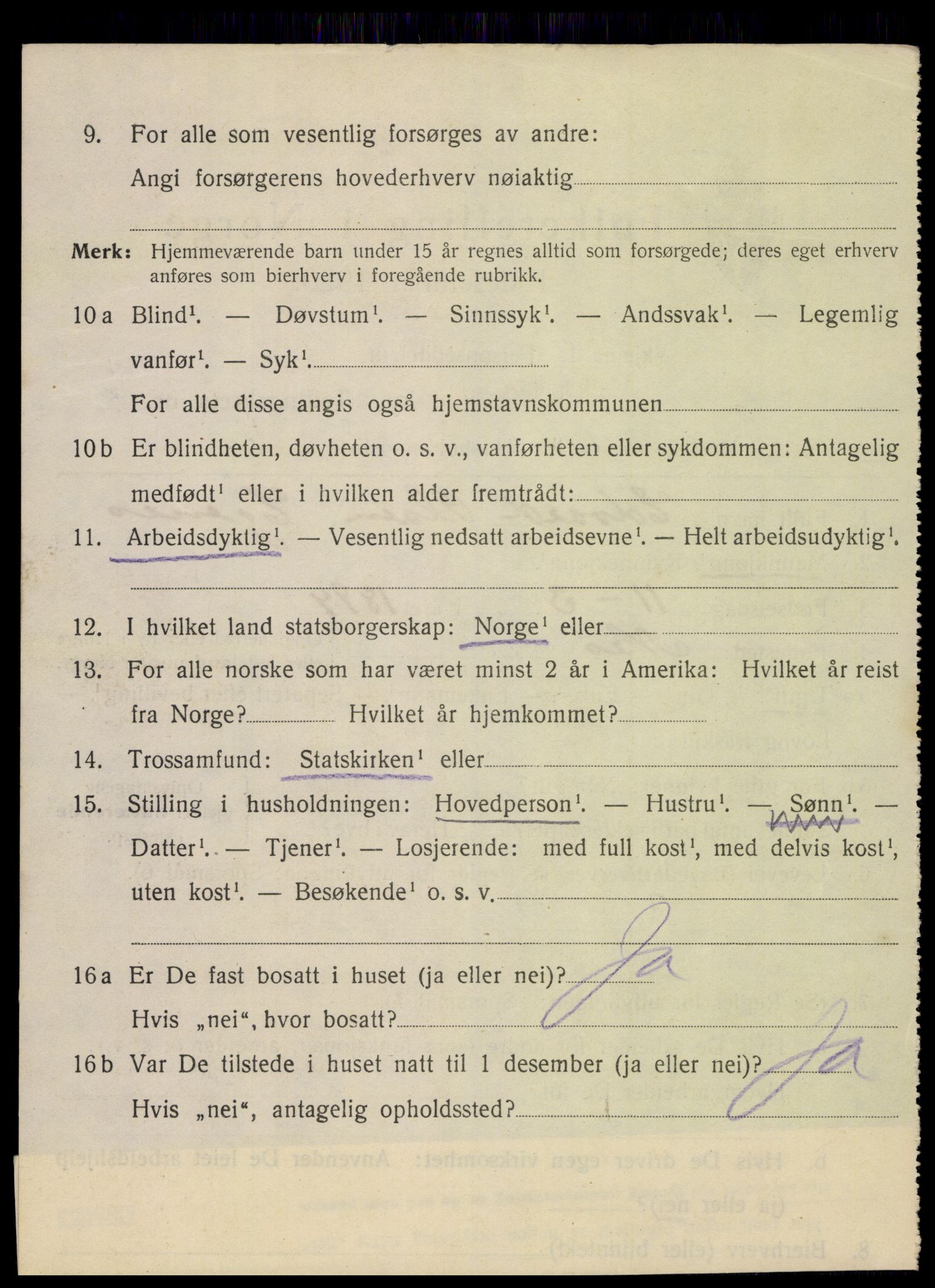 SAK, 1920 census for Flekkefjord, 1920, p. 3257