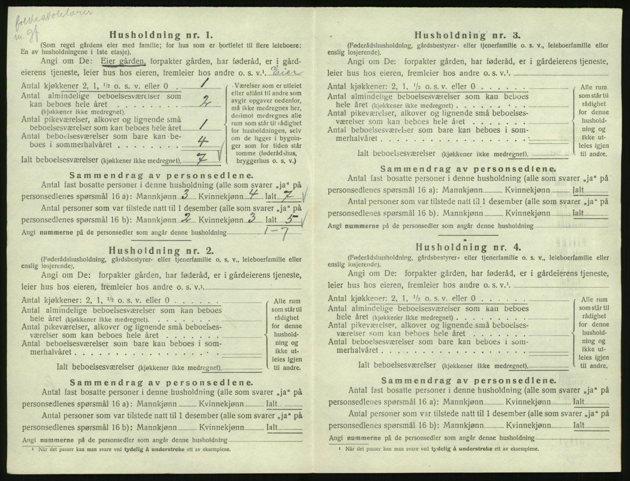 SAK, 1920 census for Gyland, 1920, p. 53