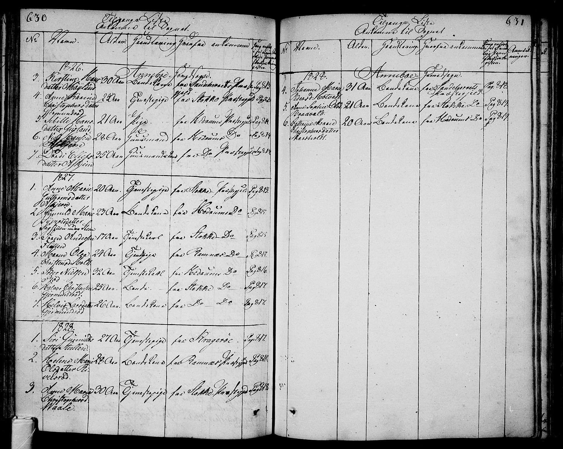 Andebu kirkebøker, SAKO/A-336/F/Fa/L0003: Parish register (official) no. 3 /1, 1803-1828, p. 630-631