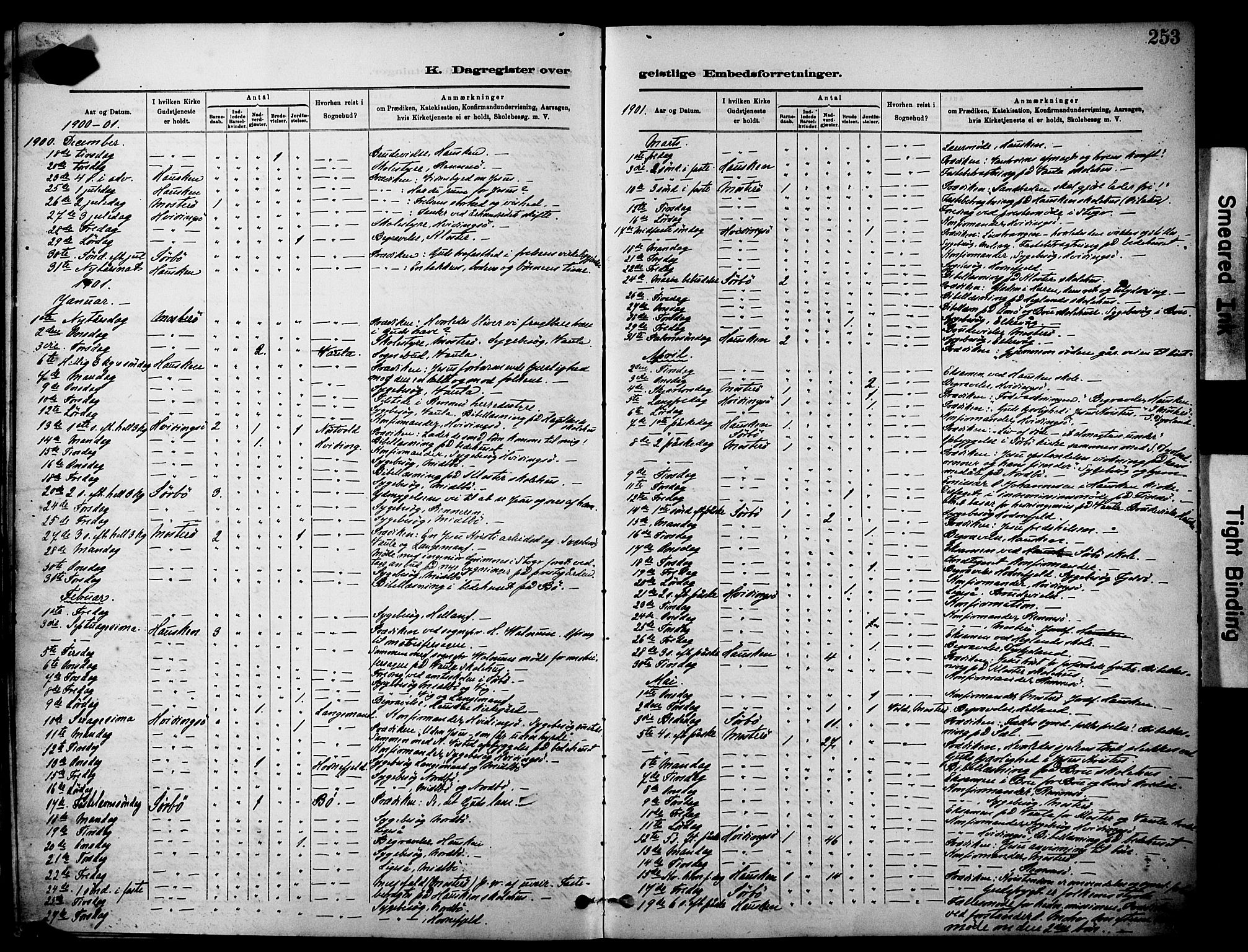 Rennesøy sokneprestkontor, SAST/A -101827/H/Ha/Haa/L0012: Parish register (official) no. A 13, 1885-1917, p. 253