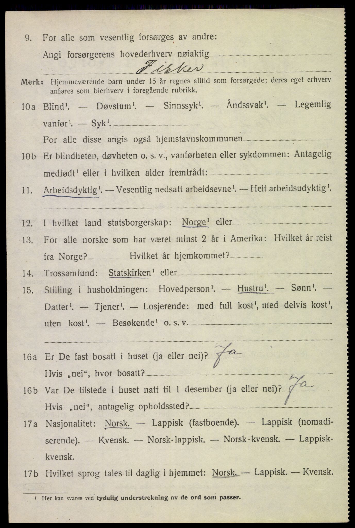 SAT, 1920 census for Hadsel, 1920, p. 8123