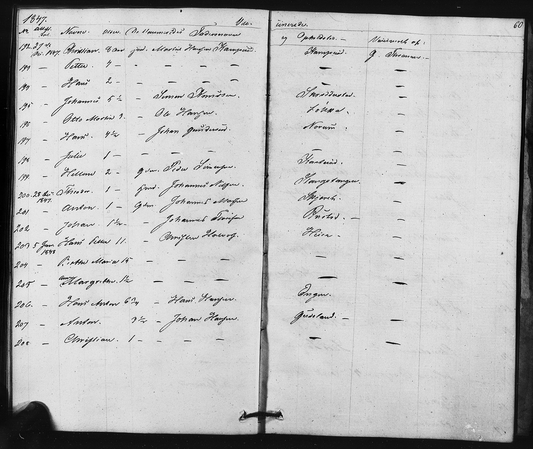 Enebakk prestekontor Kirkebøker, SAO/A-10171c/F/Fa/L0015: Parish register (official) no. I 15, 1830-1867, p. 60