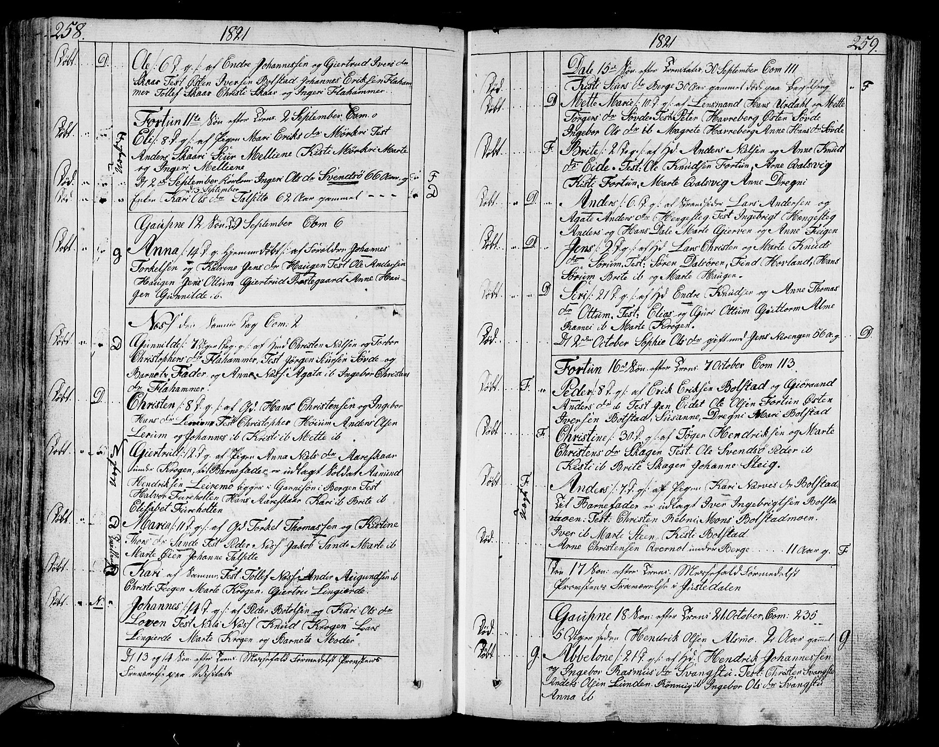 Luster sokneprestembete, SAB/A-81101/H/Haa/Haaa/L0003: Parish register (official) no. A 3, 1803-1821, p. 258-259