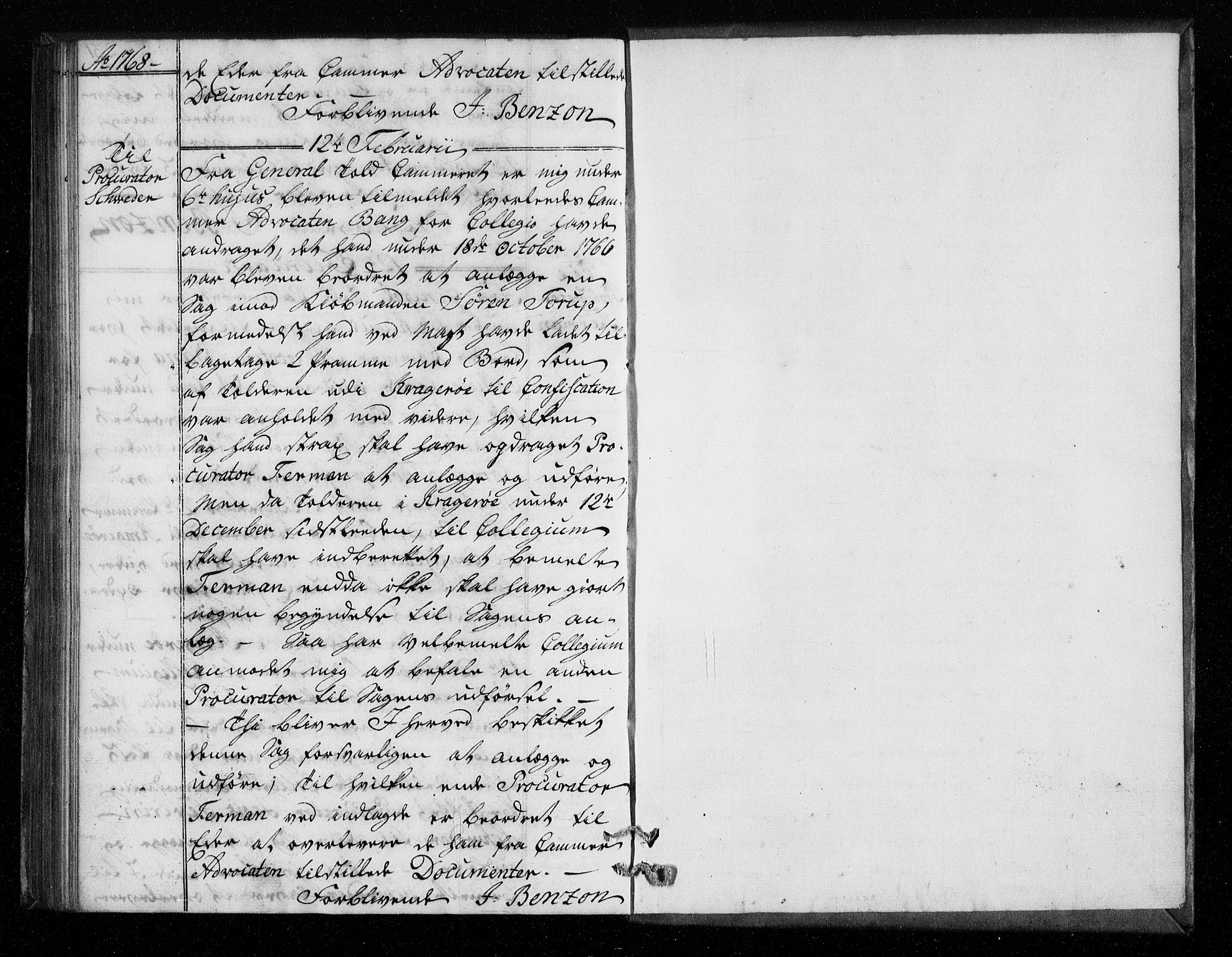 Stattholderembetet 1572-1771, AV/RA-EA-2870/Bf/L0006: Stattholderprotokoll (allmenn kopibok), 1767-1768, p. 231b-232a