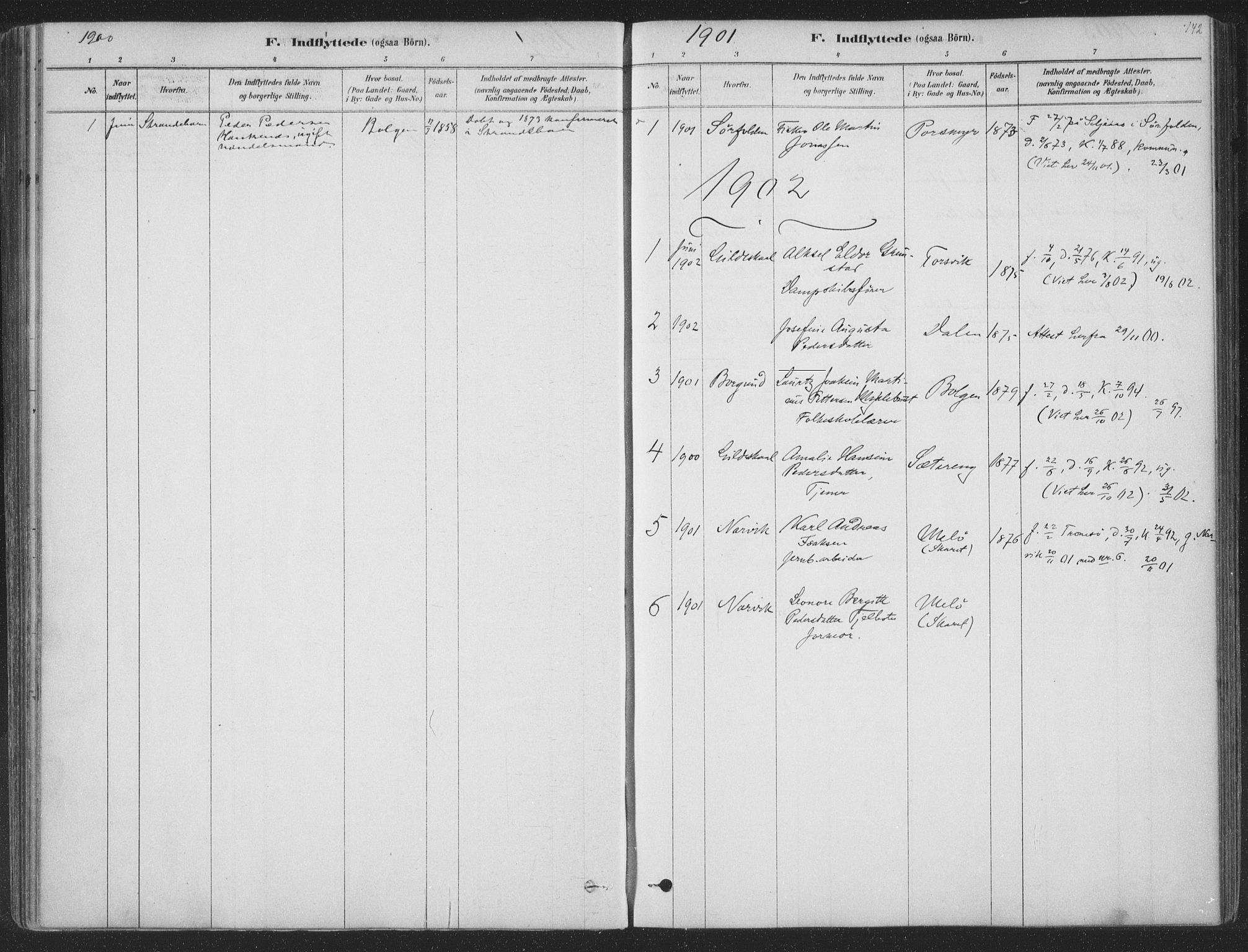 Ministerialprotokoller, klokkerbøker og fødselsregistre - Nordland, SAT/A-1459/843/L0627: Parish register (official) no. 843A02, 1878-1908, p. 142