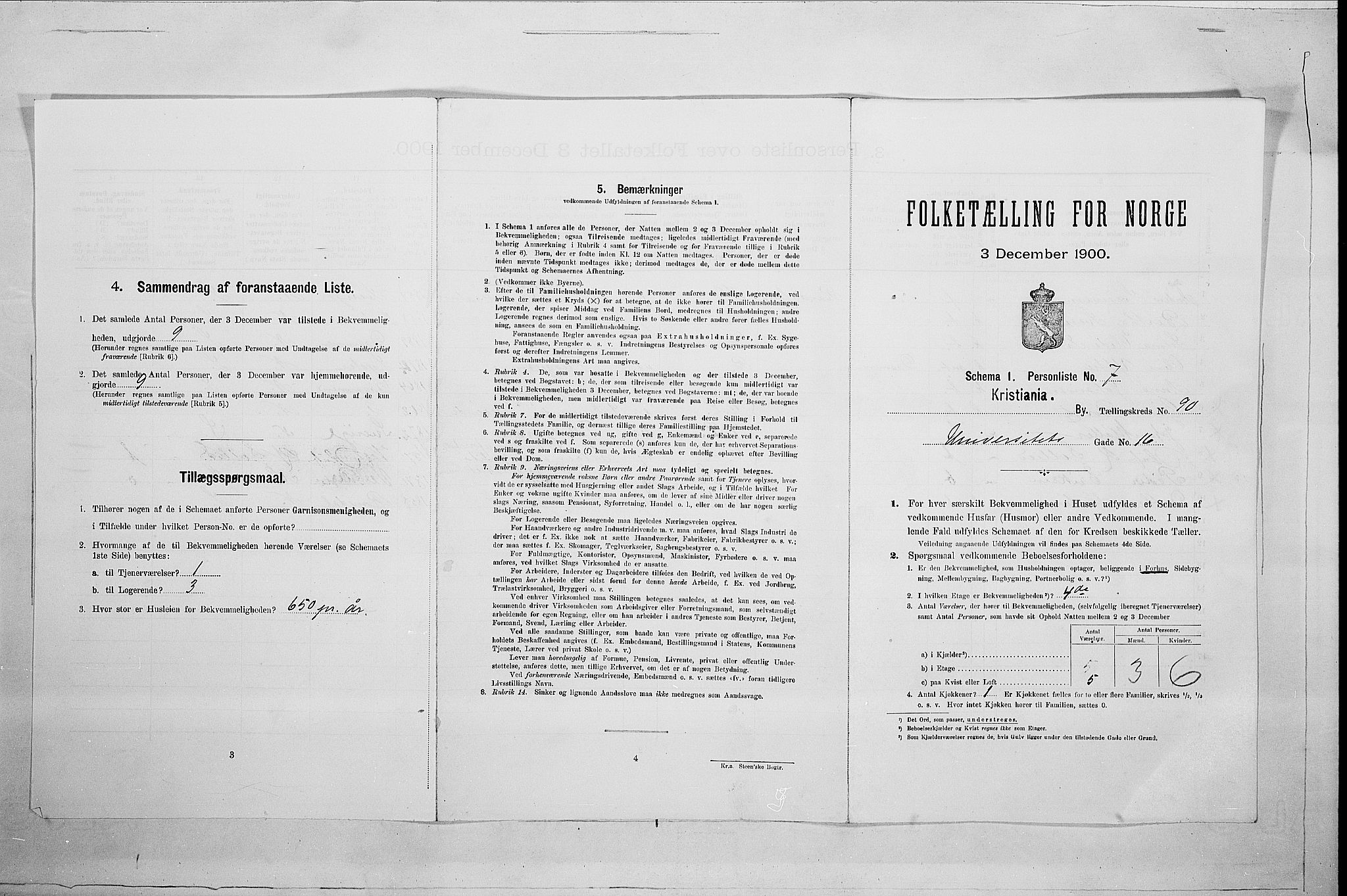 SAO, 1900 census for Kristiania, 1900, p. 107934