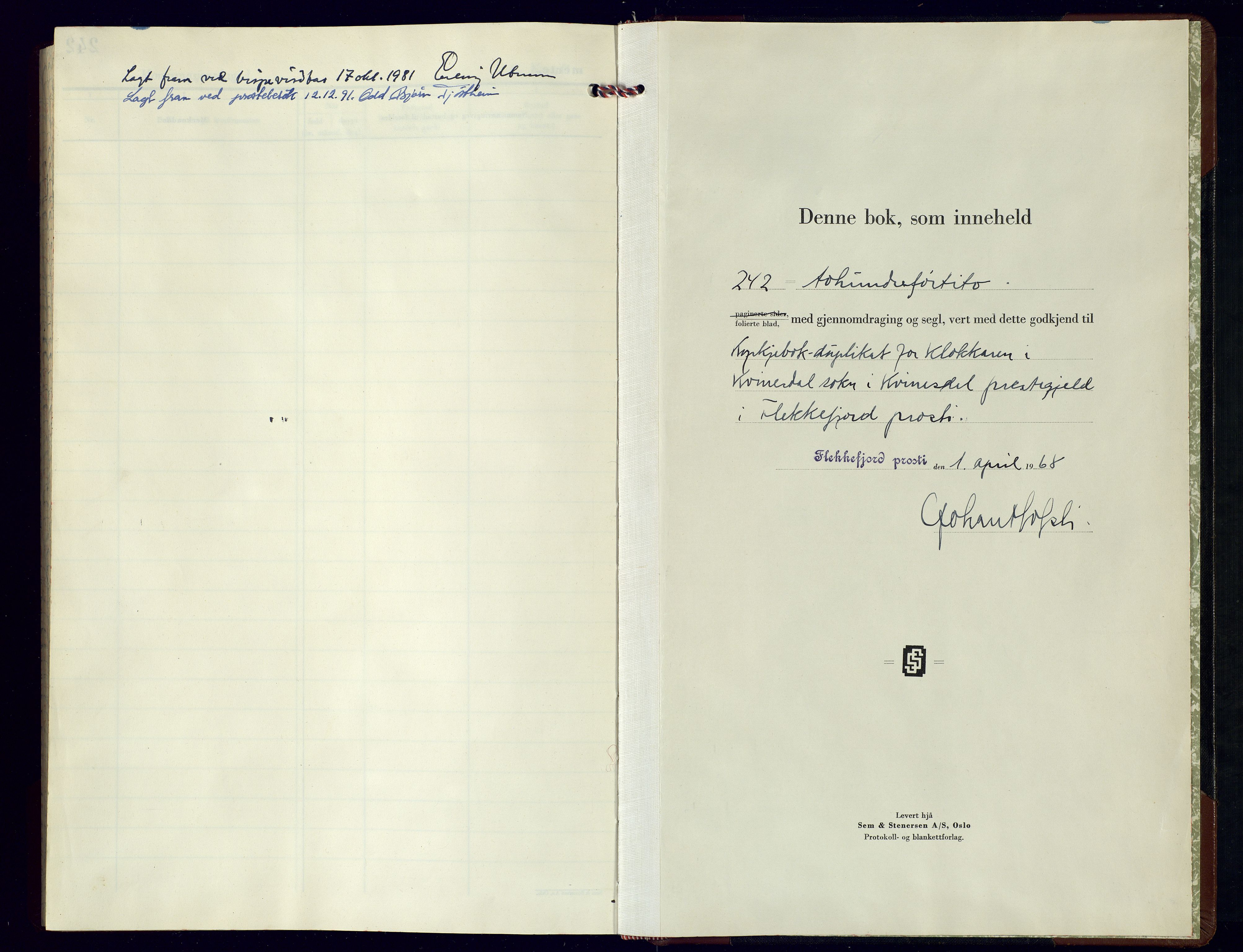 Kvinesdal sokneprestkontor, SAK/1111-0026/F/Fb/Fbb/L0007: Parish register (copy) no. B 7, 1973-1991