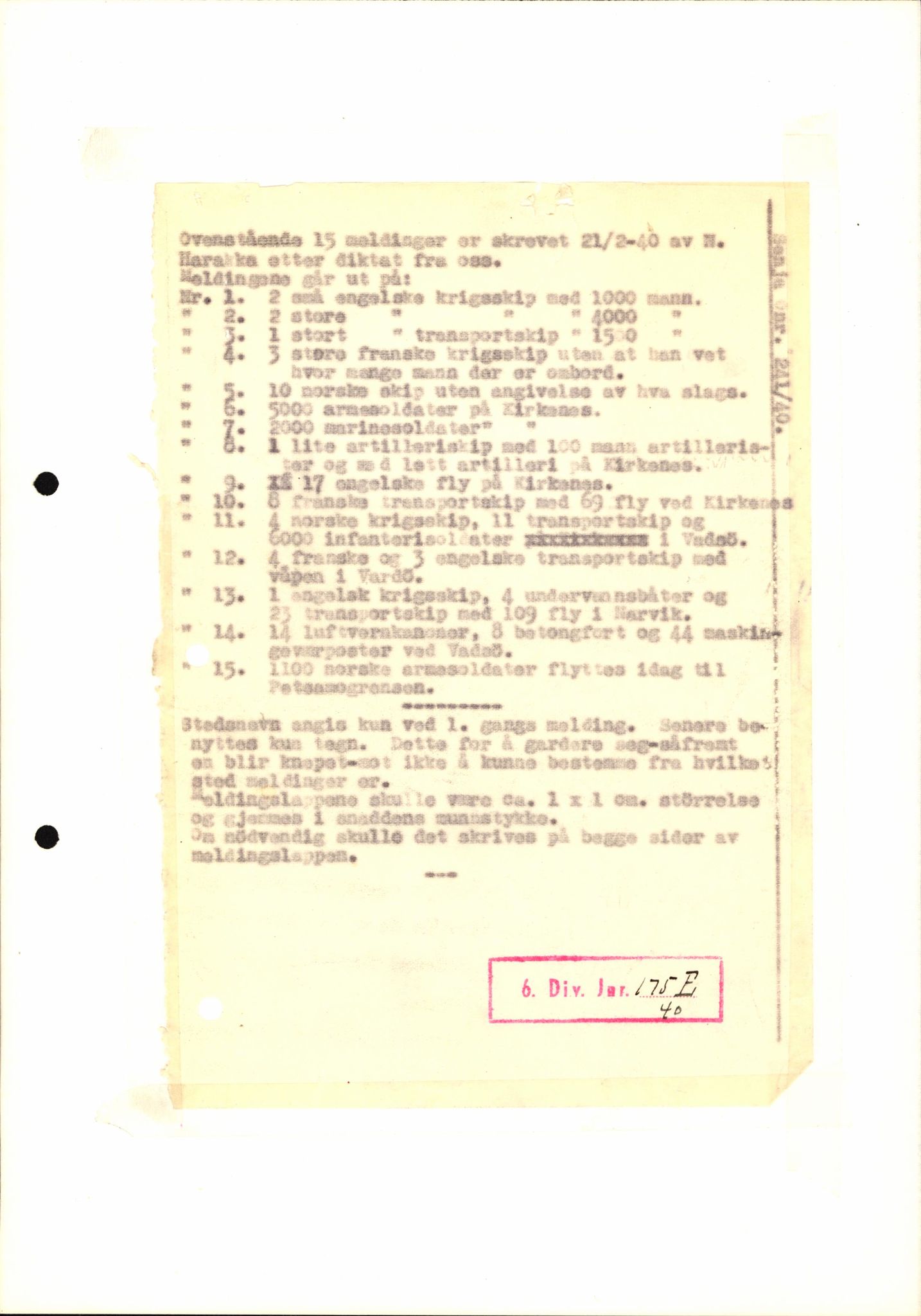 Forsvaret, Forsvarets krigshistoriske avdeling, AV/RA-RAFA-2017/Y/Yb/L0129: II-C-11-600  -  6. Divisjon / 6. Distriktskommando, 1936-1940, p. 194