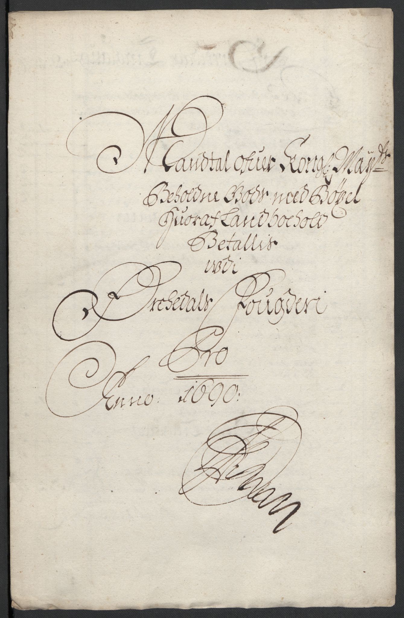 Rentekammeret inntil 1814, Reviderte regnskaper, Fogderegnskap, RA/EA-4092/R58/L3936: Fogderegnskap Orkdal, 1689-1690, p. 431