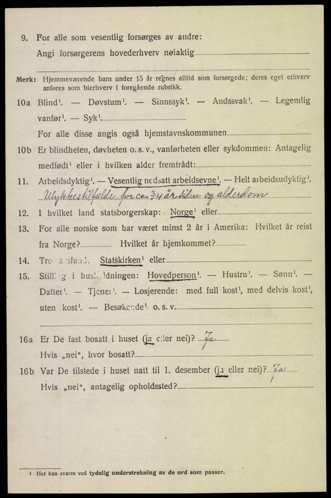 SAH, 1920 census for Nordre Land, 1920, p. 1125